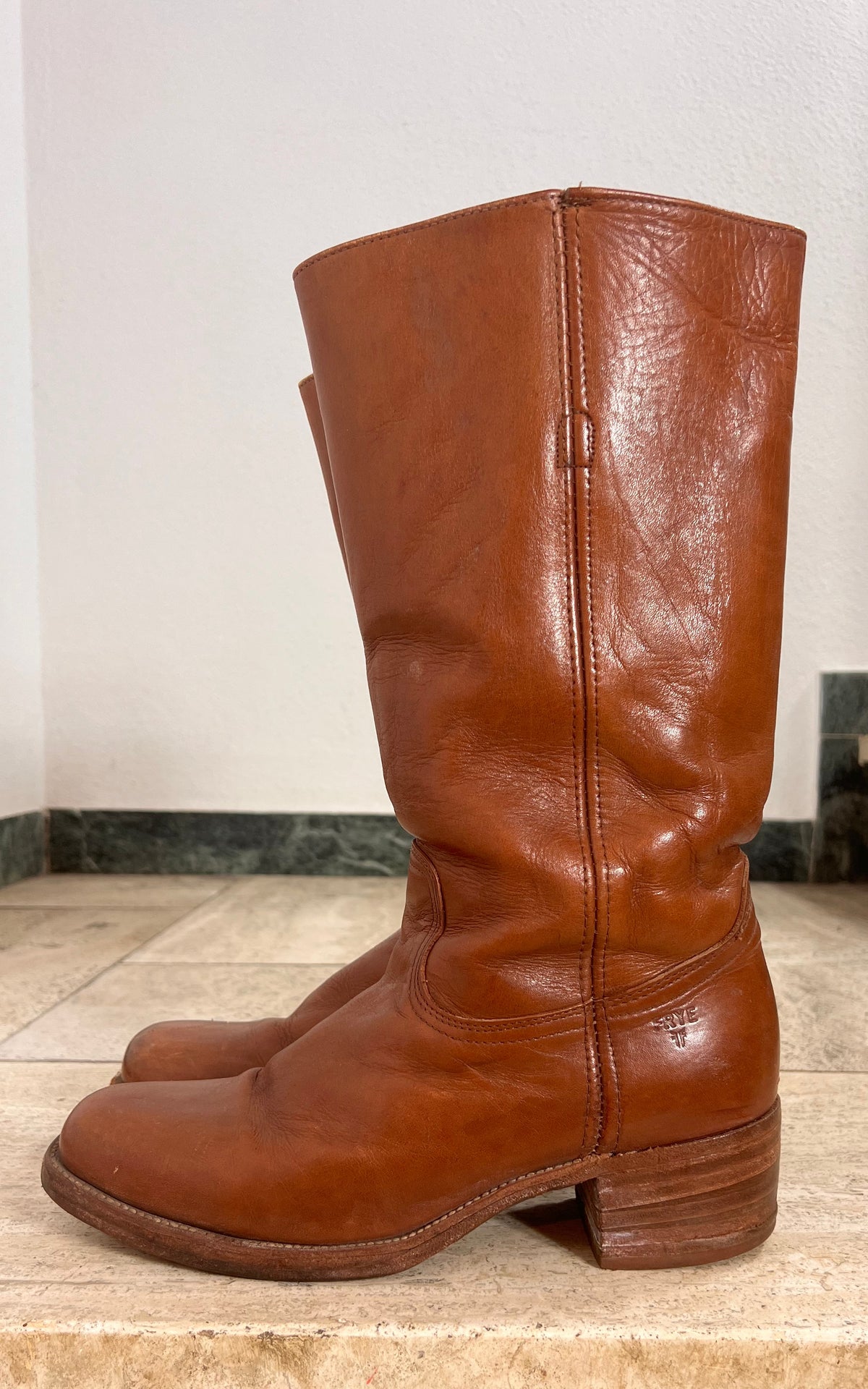 Vintage Frye Campus Brown Leather Boots – Made in USA - 42