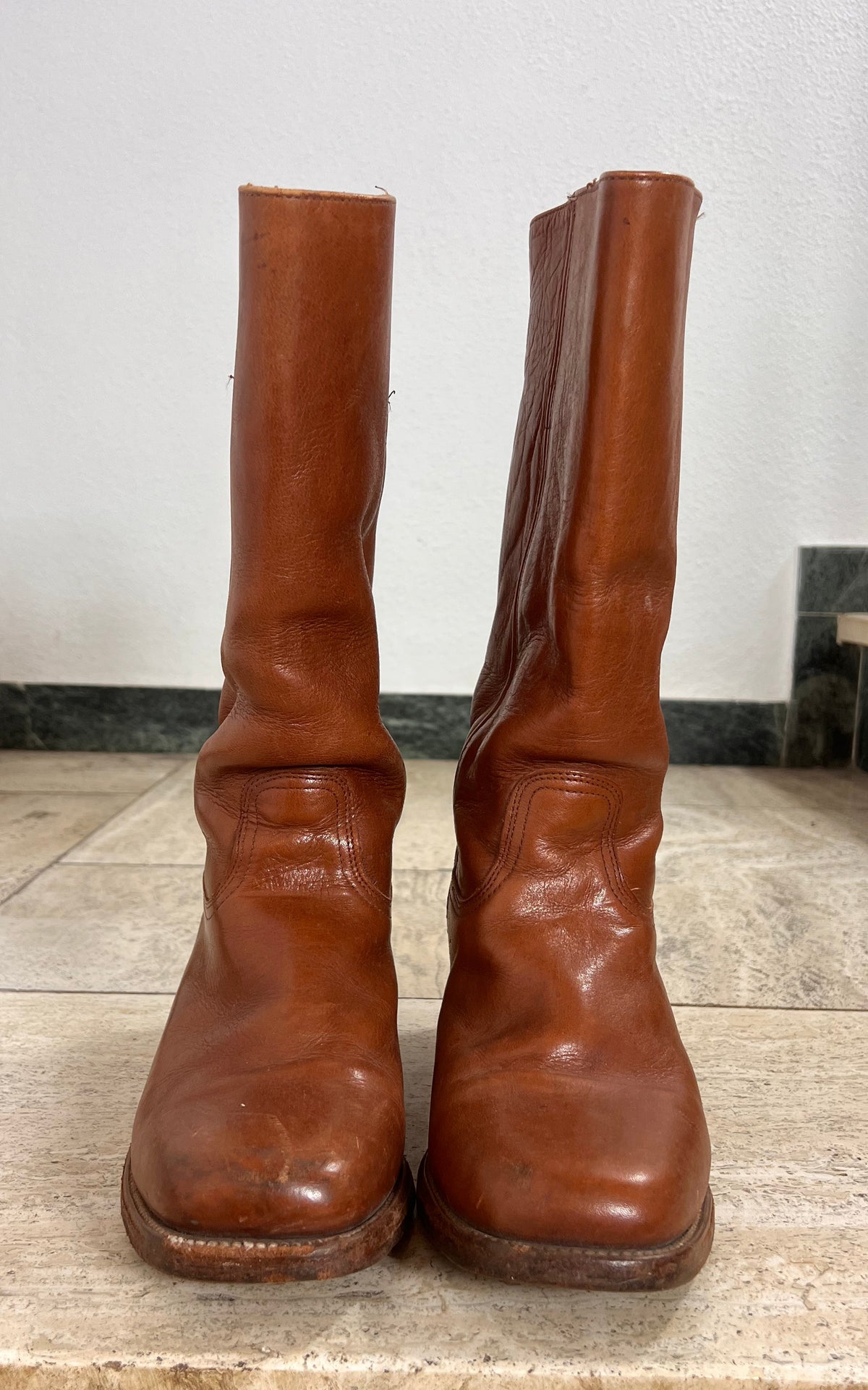 Vintage Frye Campus Brown Leather Boots – Made in USA - 42