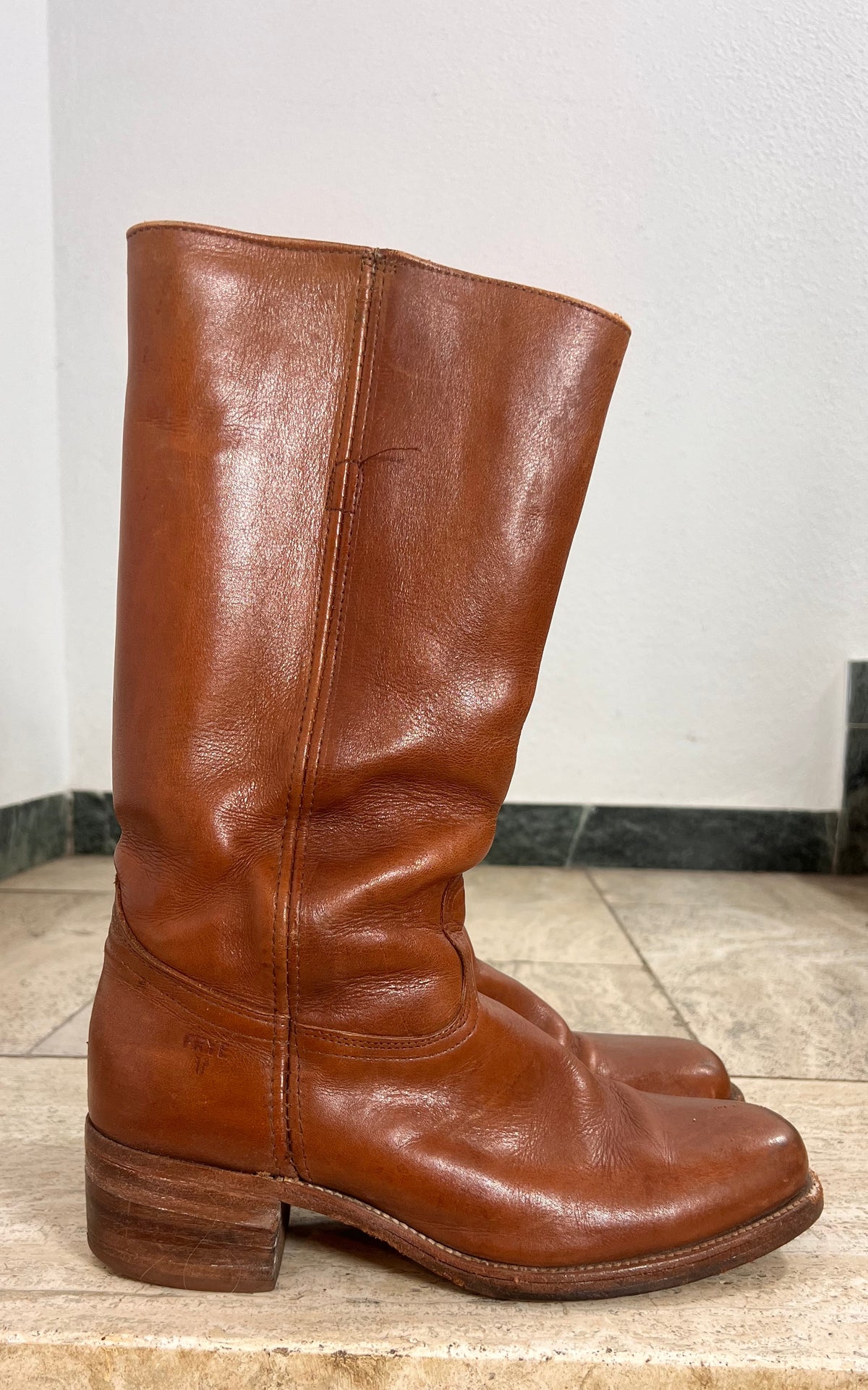 Vintage Frye Campus Brown Leather Boots – Made in USA - 42