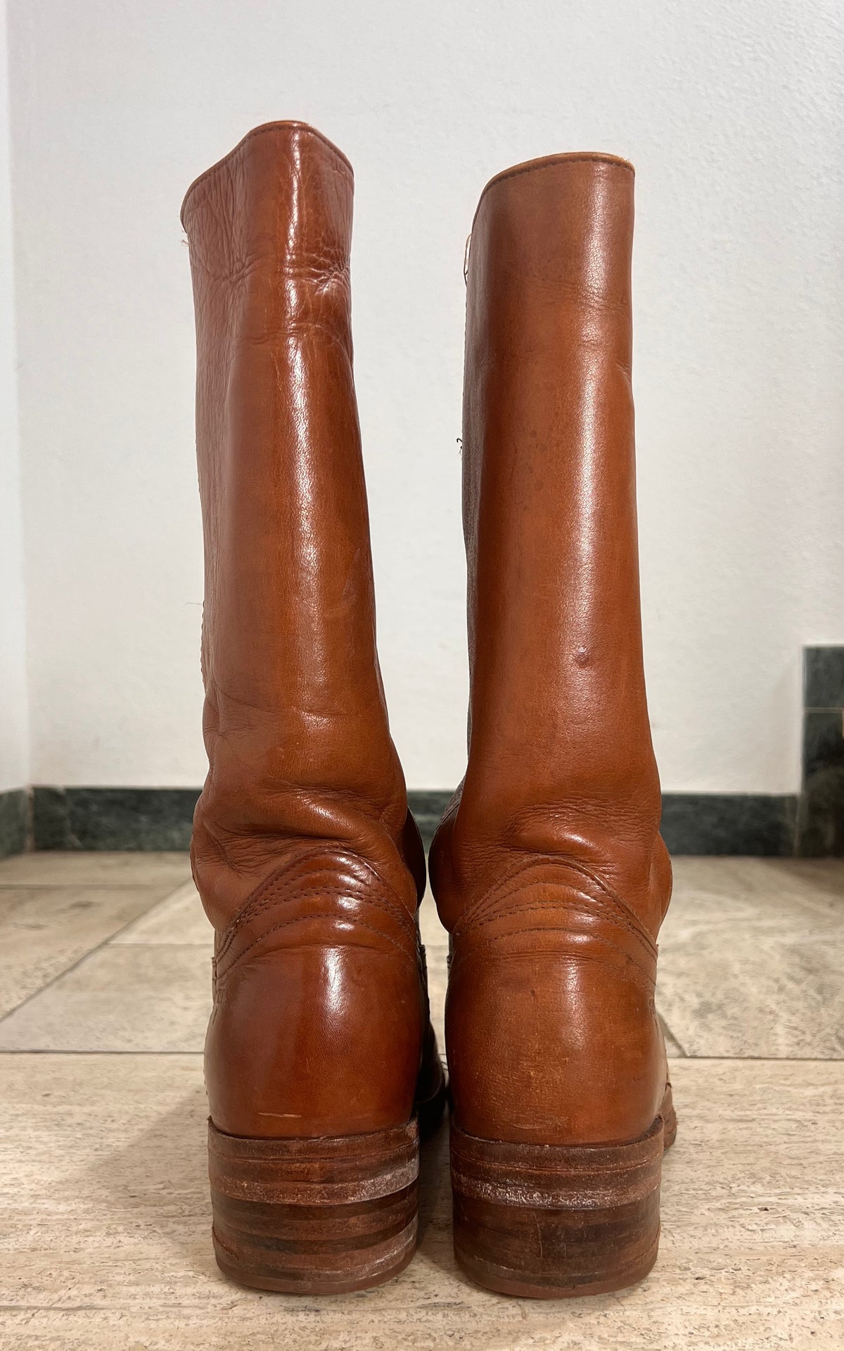 Vintage Frye Campus Brown Leather Boots – Made in USA - 42