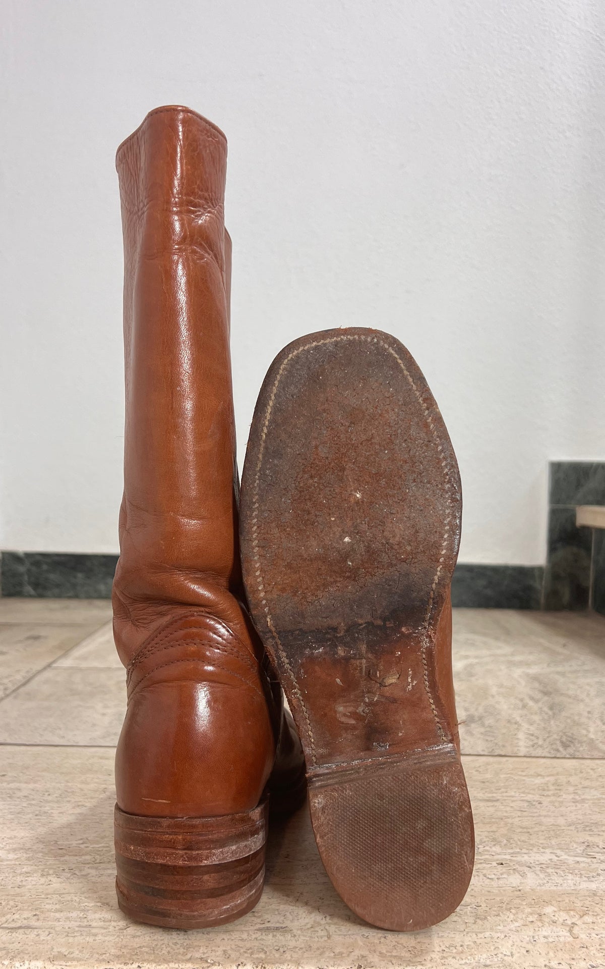 Vintage Frye Campus Brown Leather Boots – Made in USA - 42