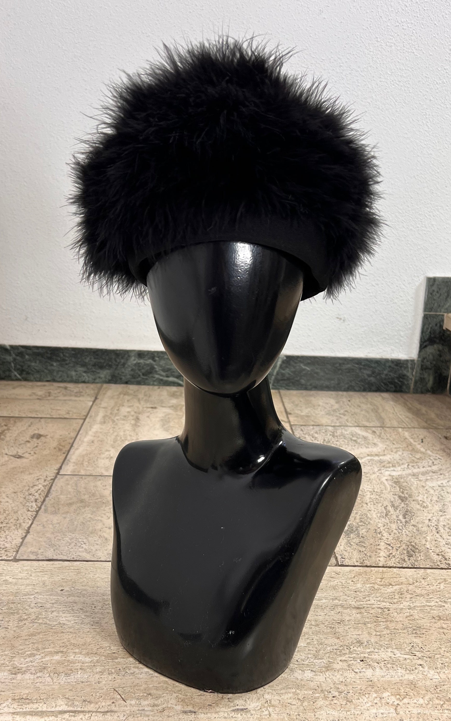 Vintage Marabou Feather Pillbox Hat