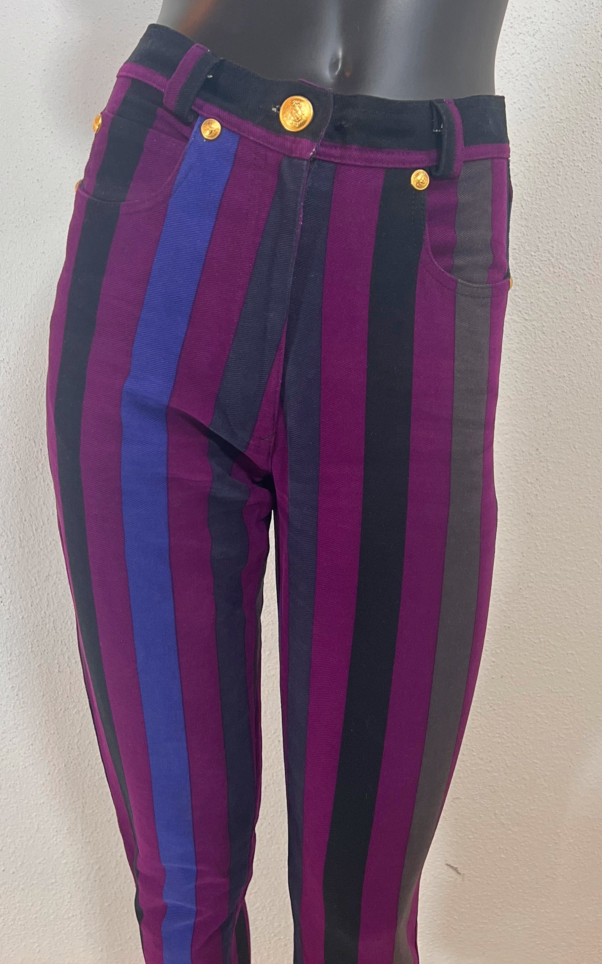 Vintage 90s Versace Striped Velour Pants