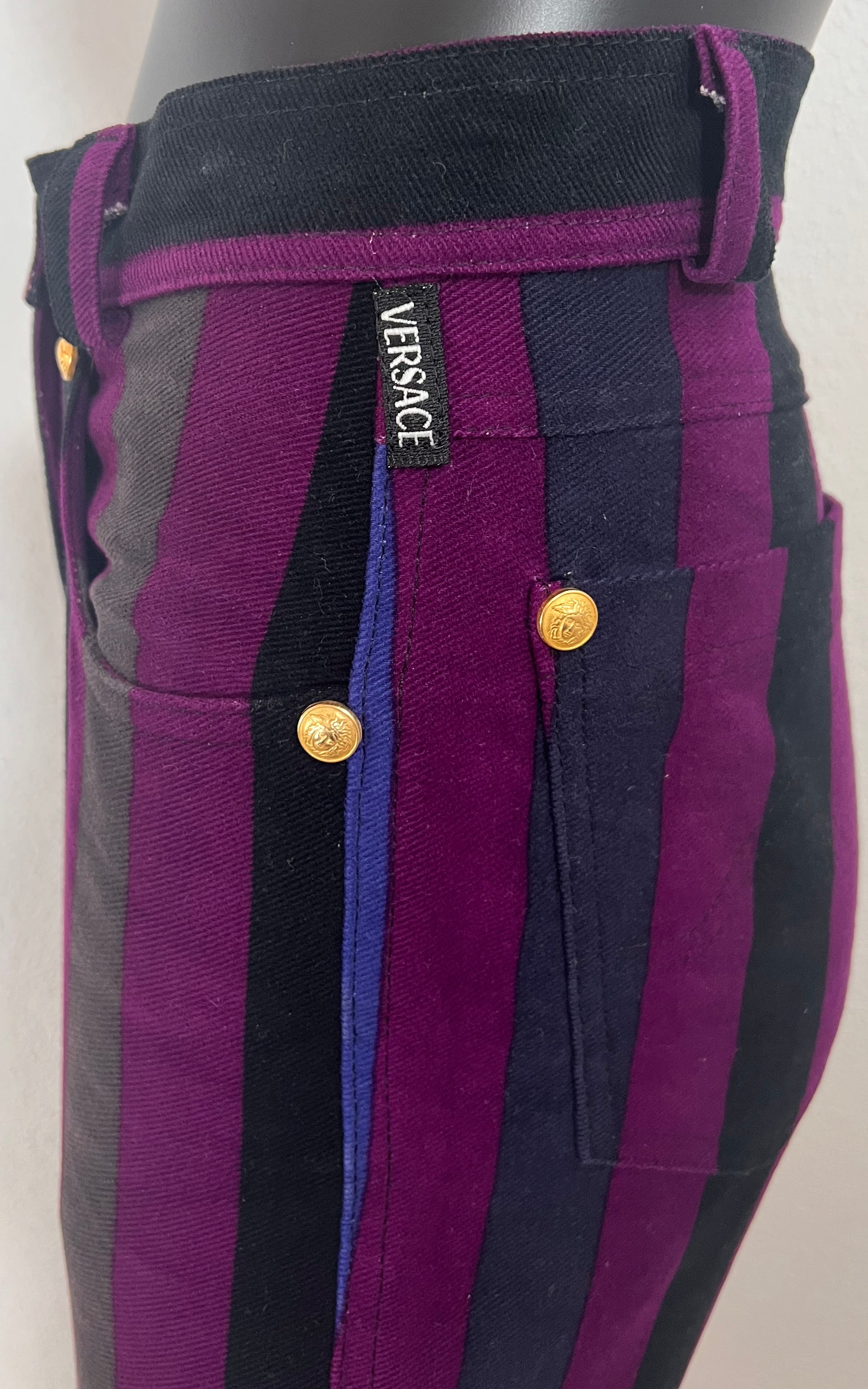 Vintage 90s Versace Striped Velour Pants