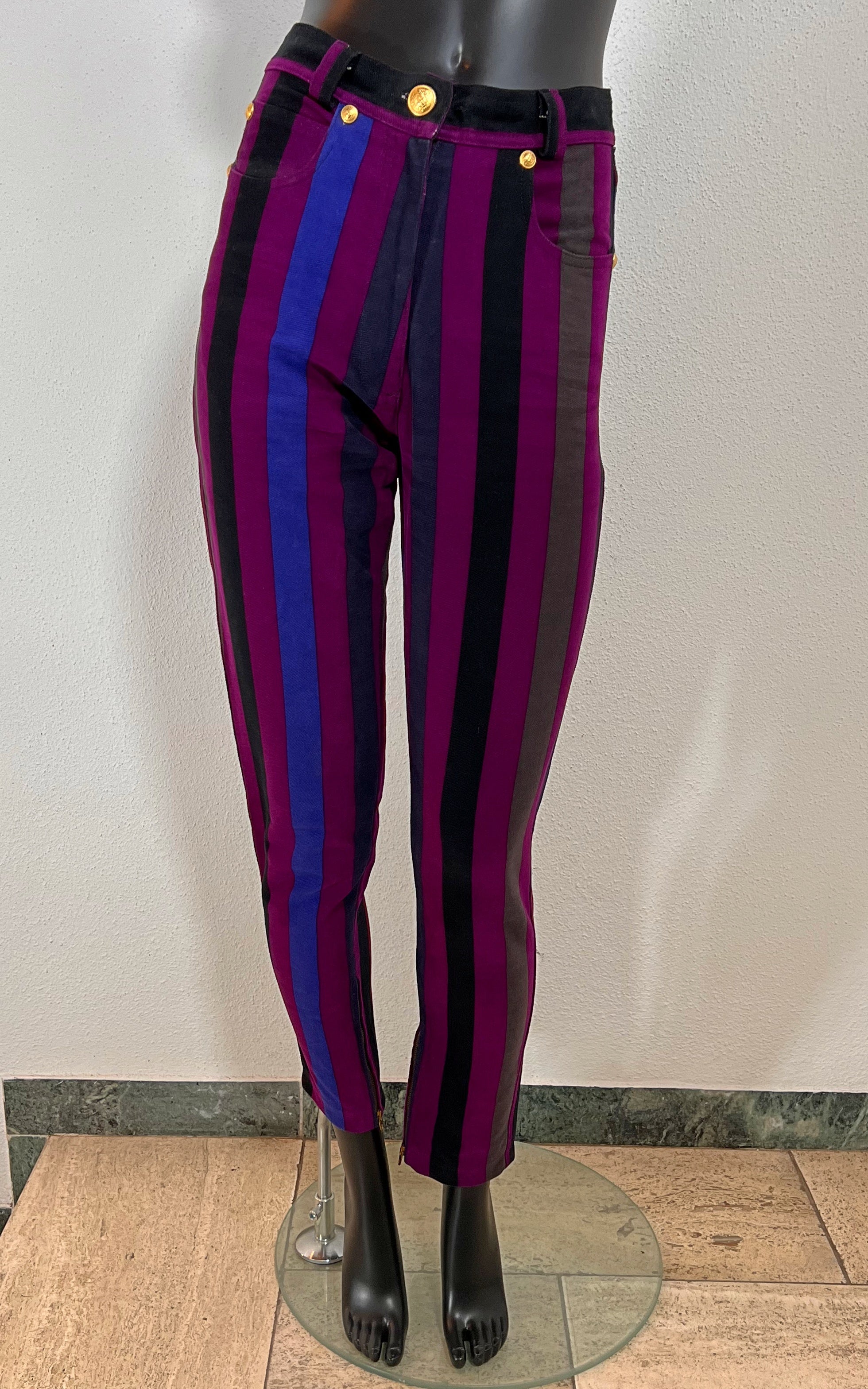 Vintage 90s Versace Striped Velour Pants