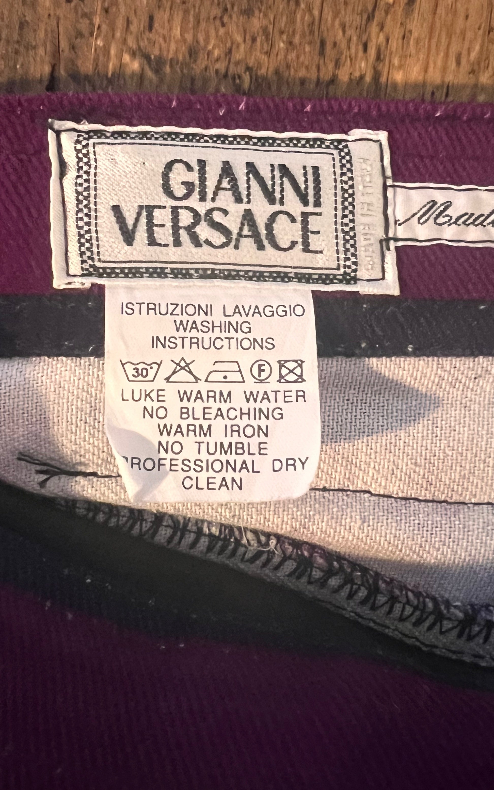 Vintage 90s Versace Striped Velour Pants