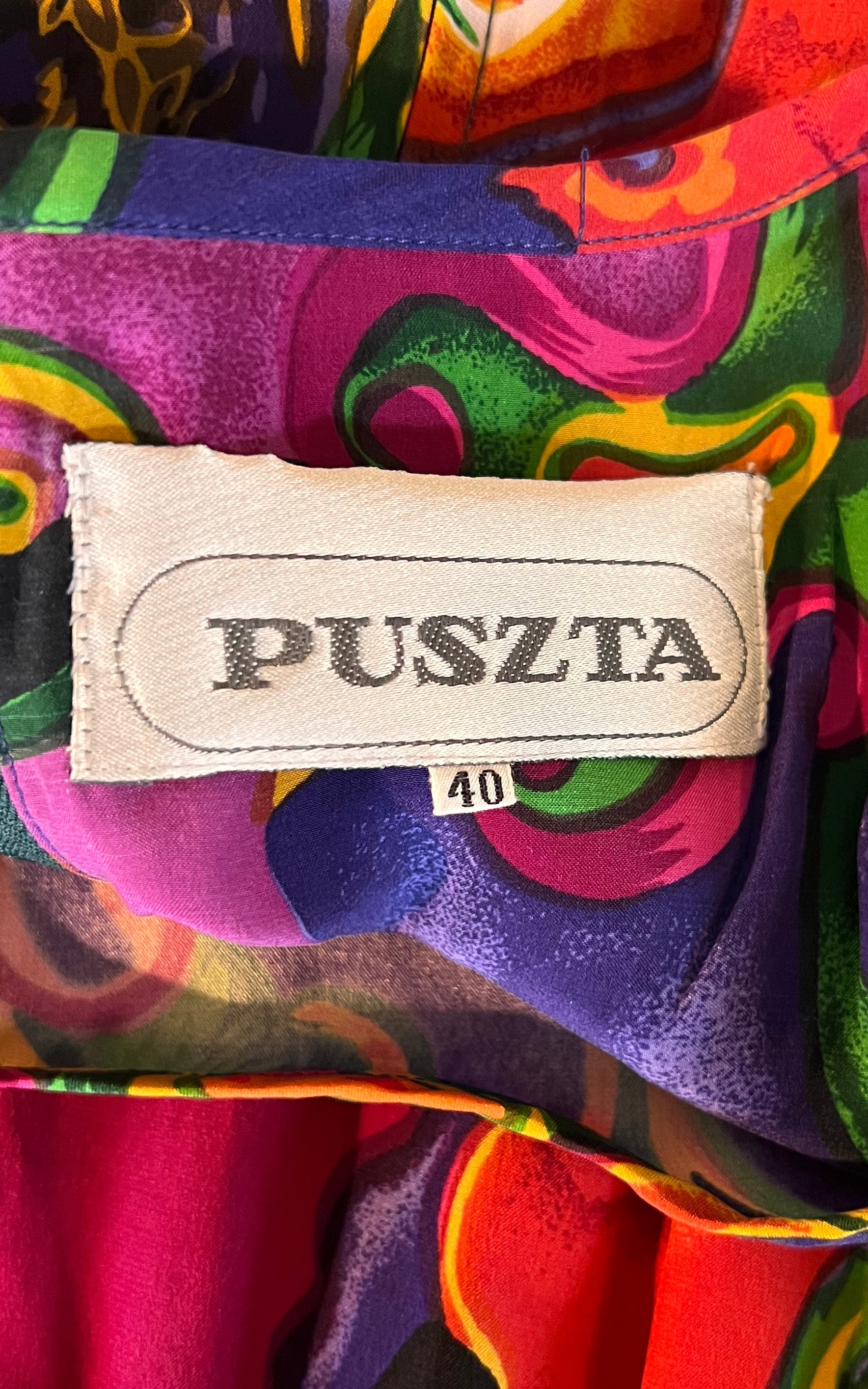 Abito vintage in seta Puzta