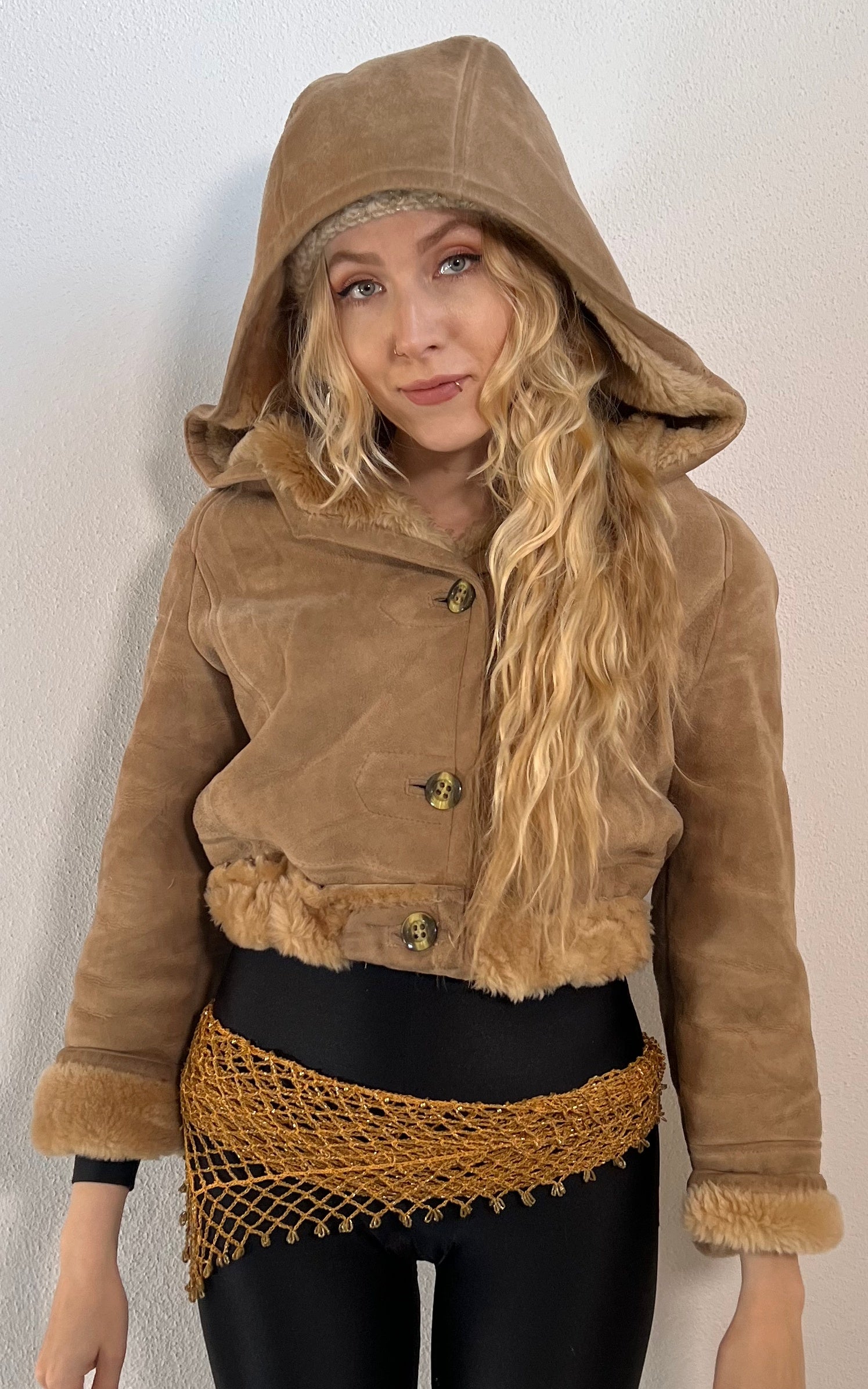 Vintage Cropped Shearling Jacket