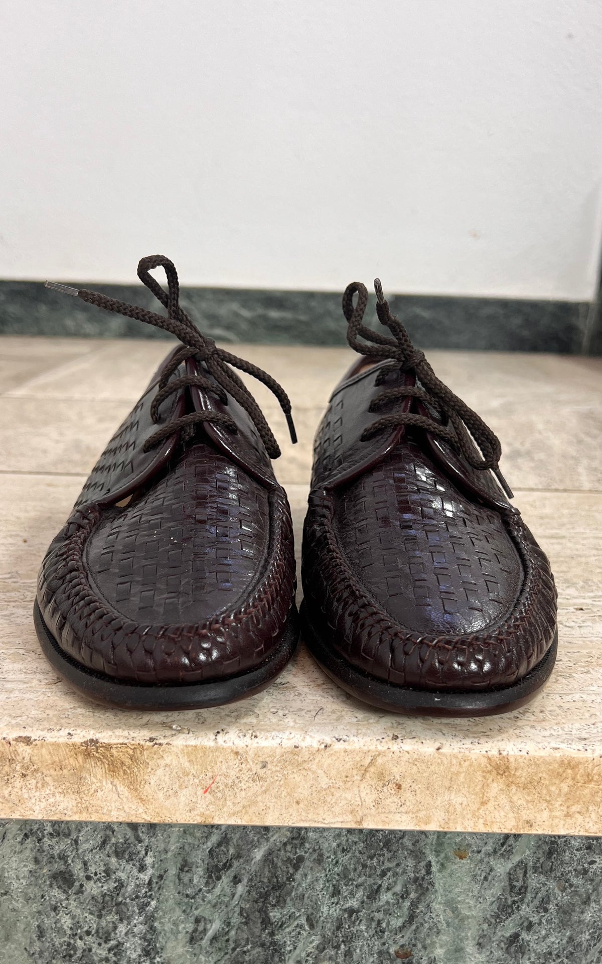 Vintage MENS Sioux Woven Leather Lace-Up Shoes