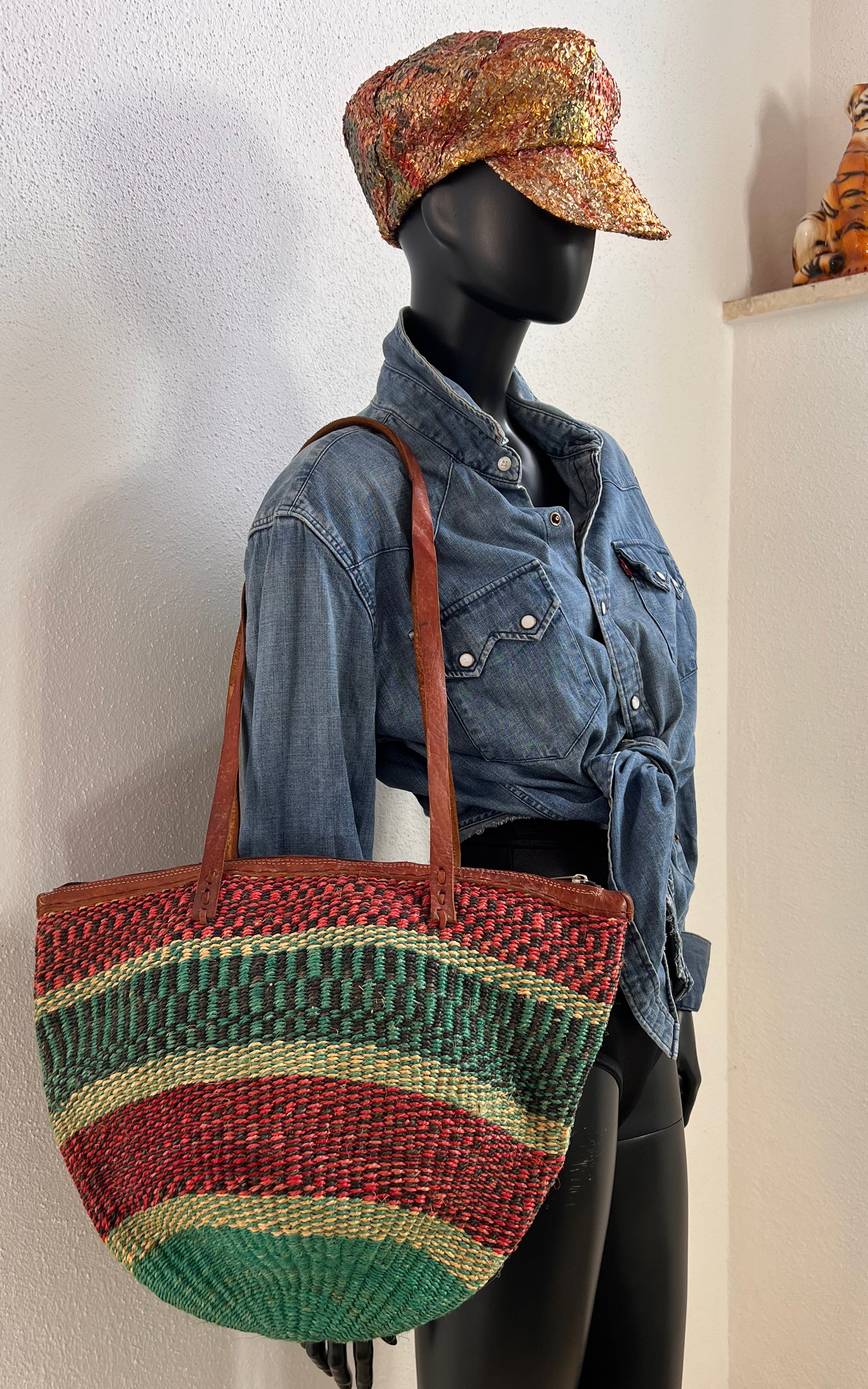Vintage African Sisal Bag
