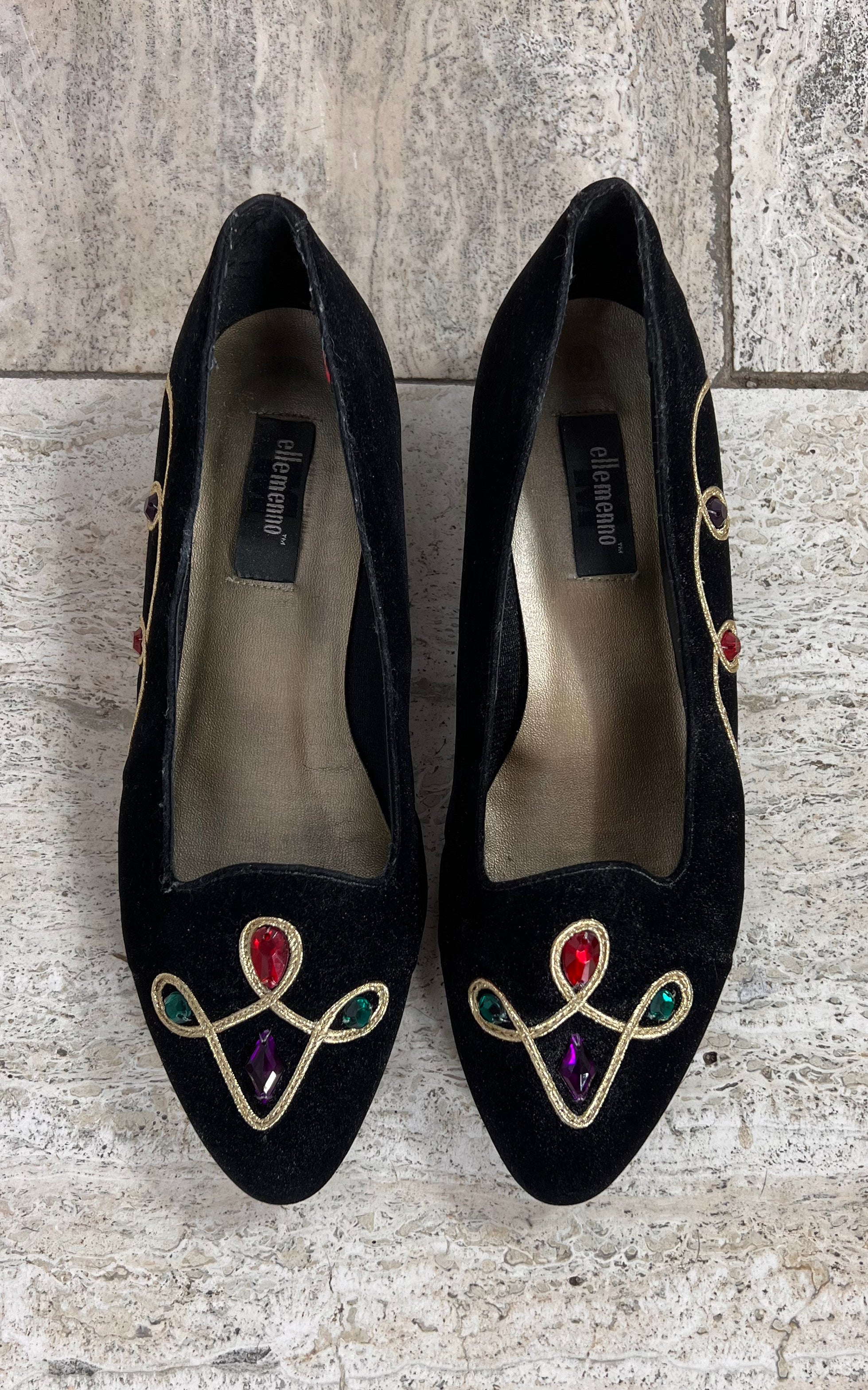 Vintage 90s Velvet Loafer 38