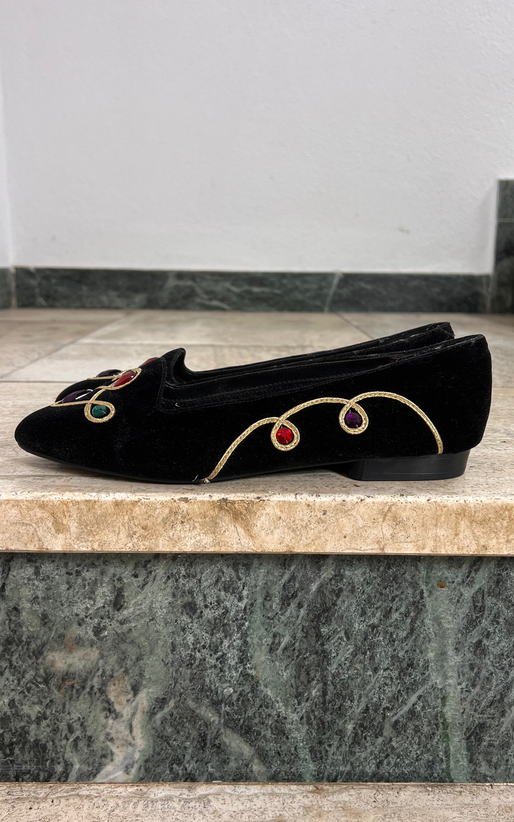 Vintage 90s Velvet Loafer 38