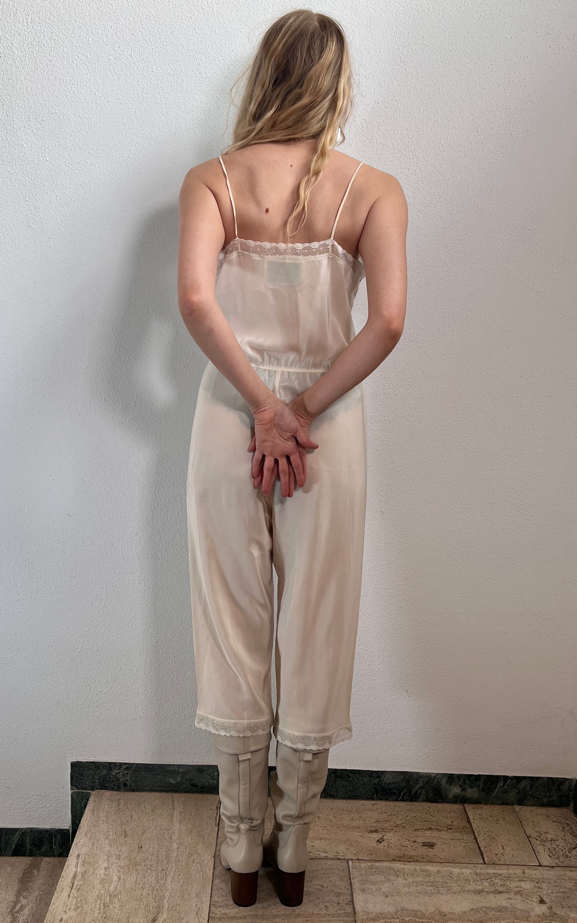 Vintage Silk Romper and Jacket Set