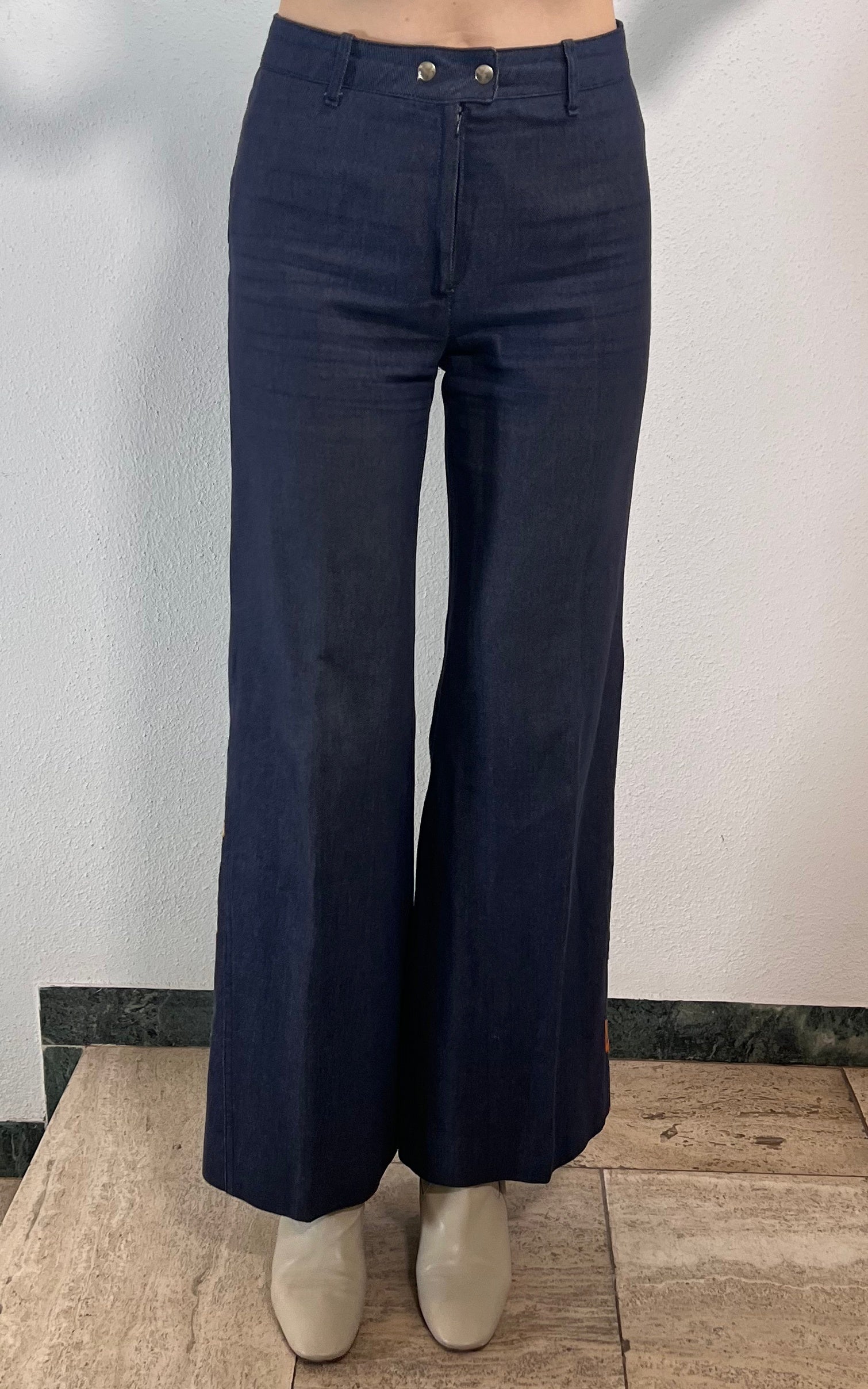 Vintage 70s Janette Rodin Denim Flower Set