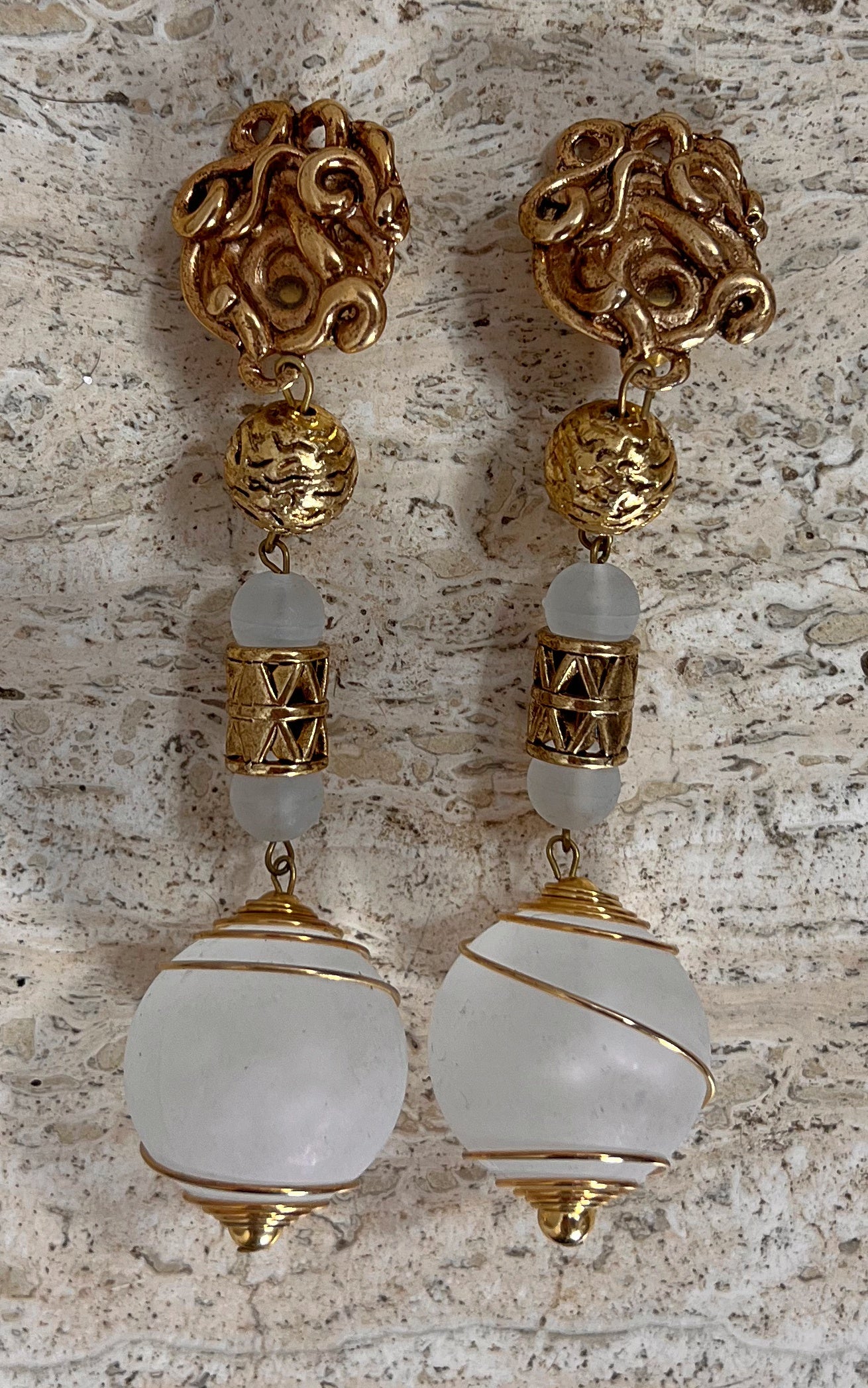 Vintage Big 70s Deadstock Statement Clip Ons