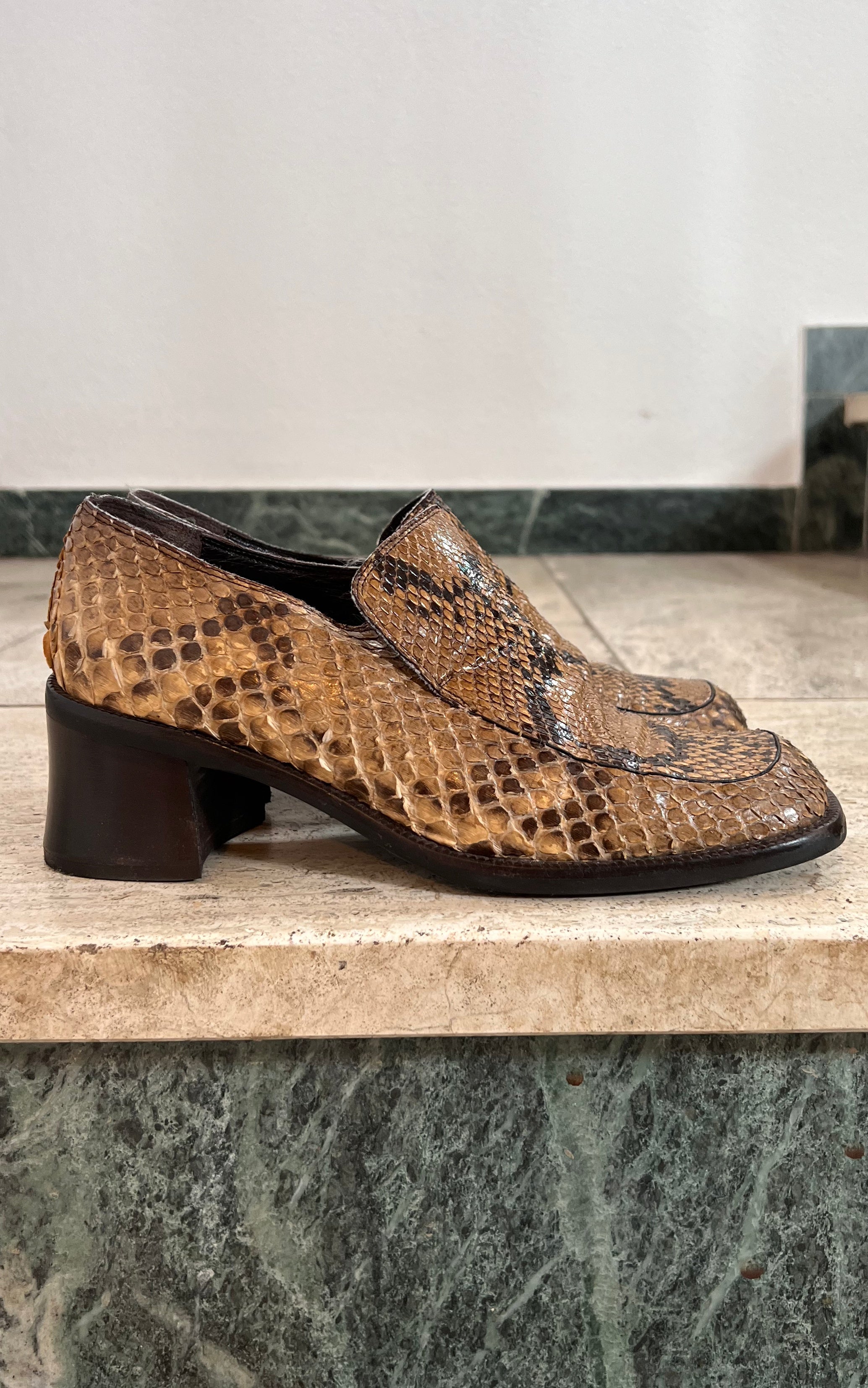 Vintage Python Skin Loafer 39