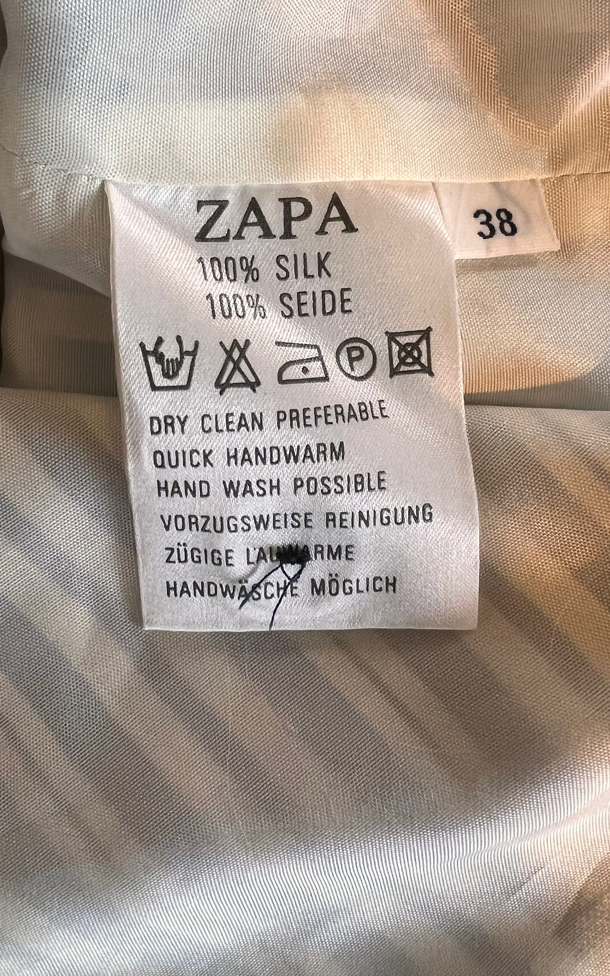 Vintage 90s Zapa 2 Piece Silk Ensemble