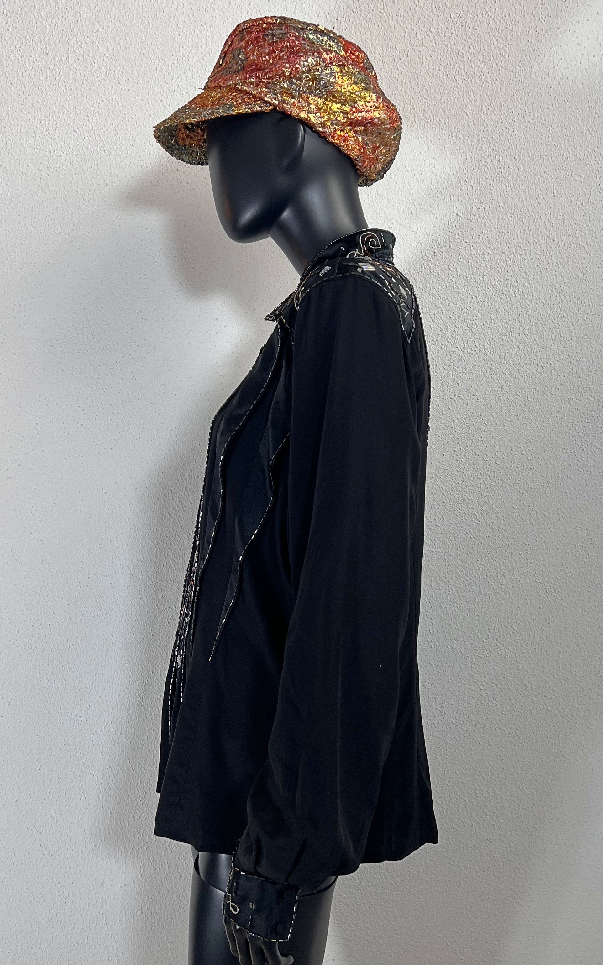 Vintage 90s Mercedes and Adrienne Silk and Sequins Blouse