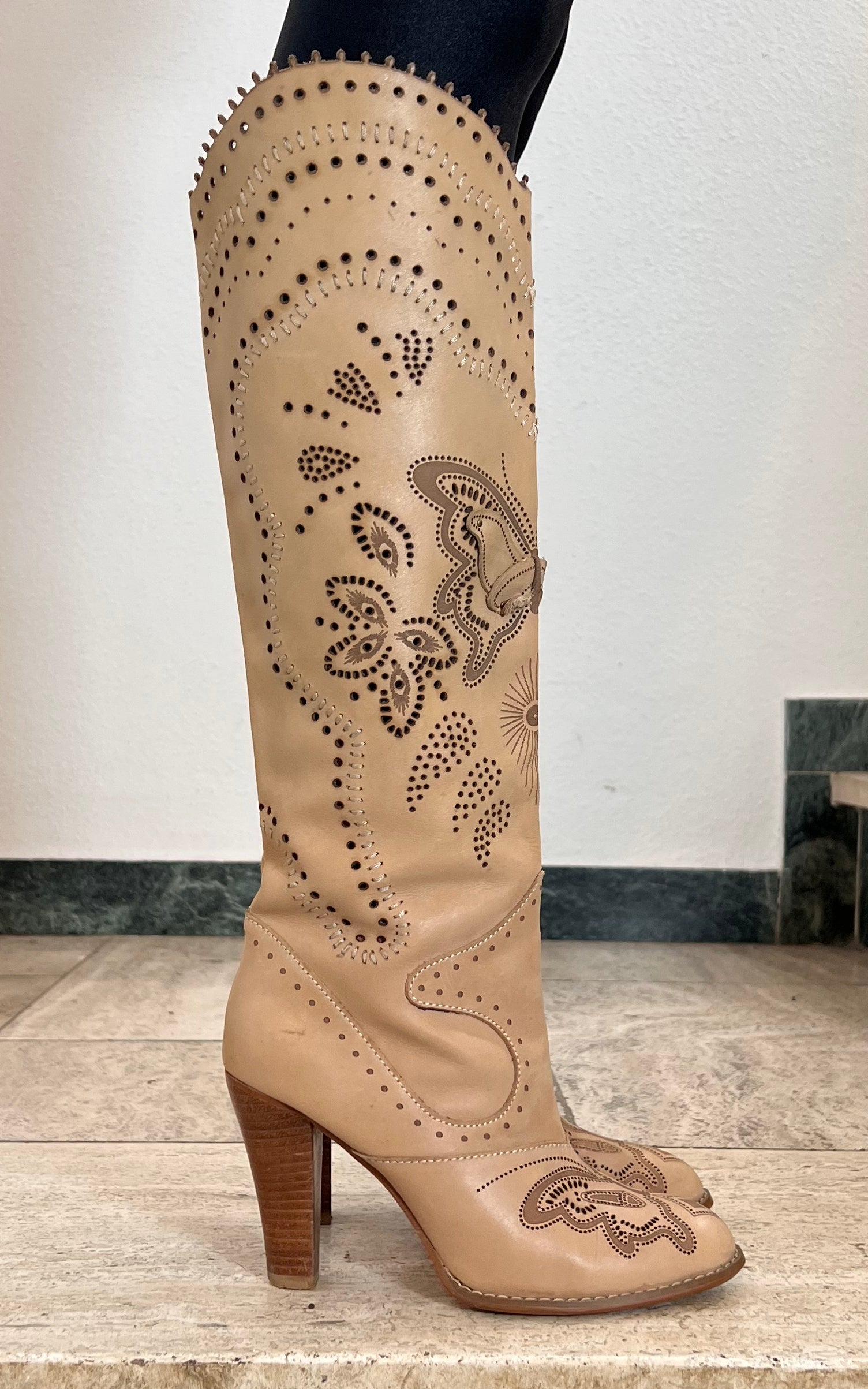 Vintage 90s Butterfly Boots 38