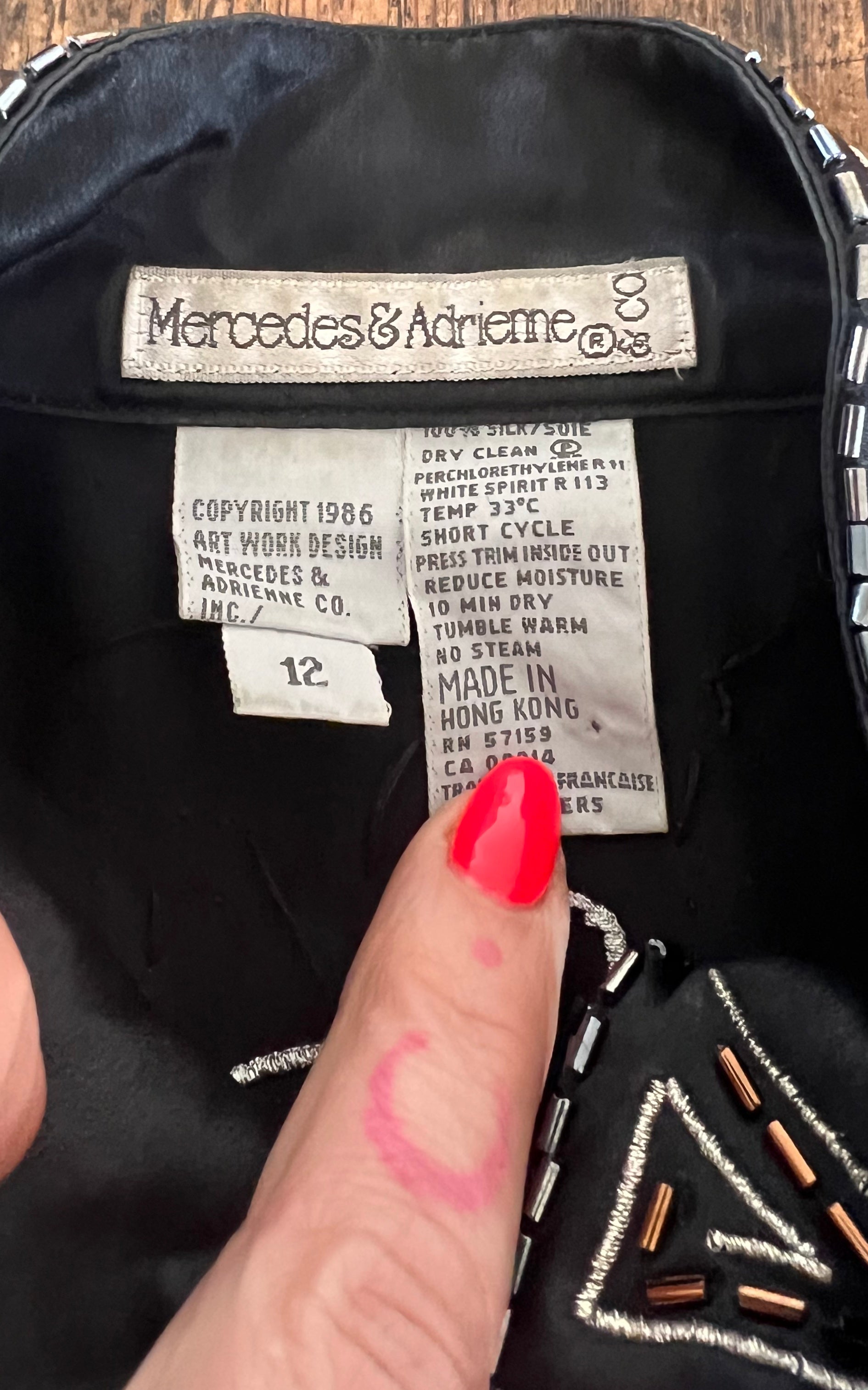 Vintage 90s Mercedes and Adrienne Silk and Sequins Blouse