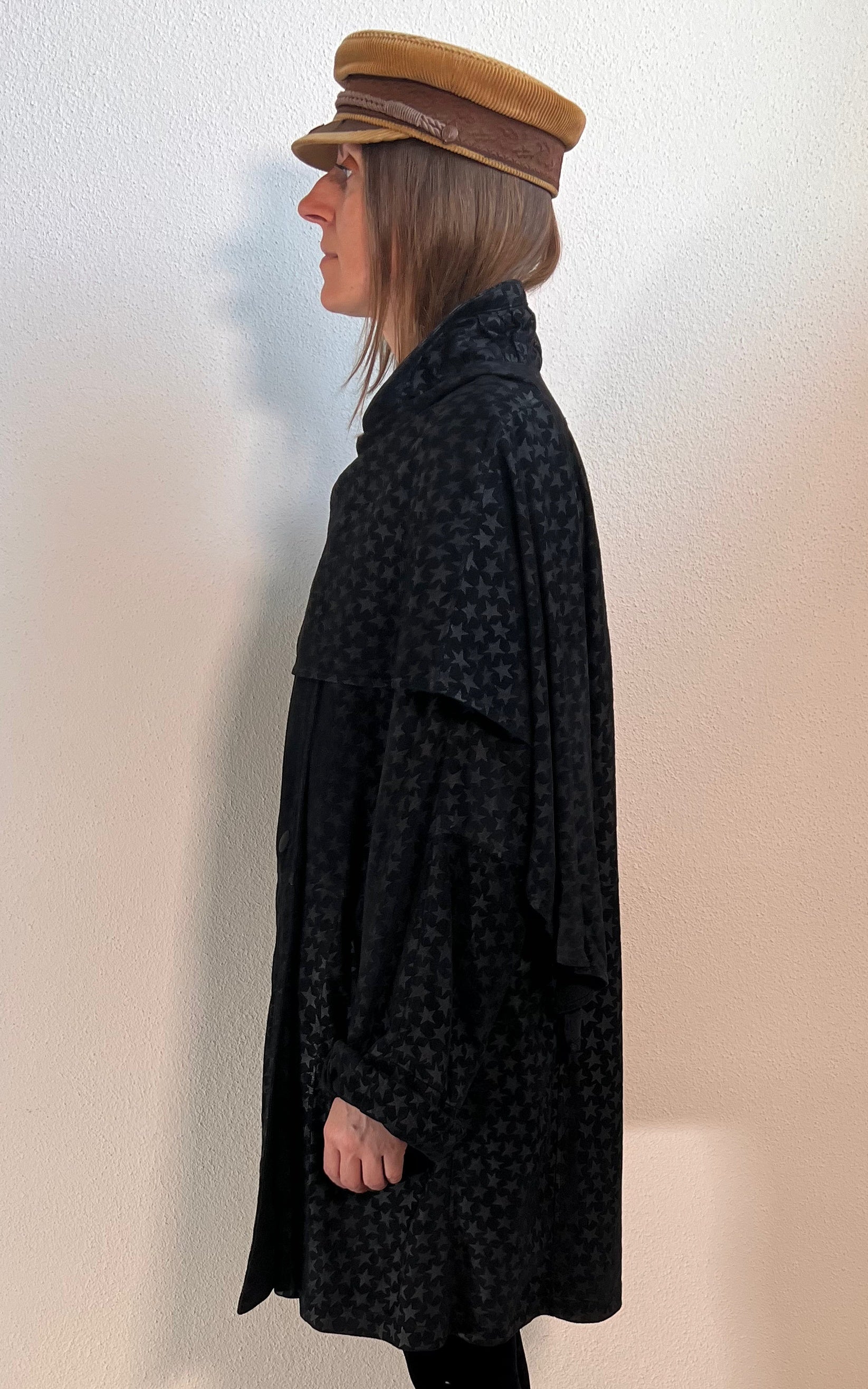 Parka vintage in pelle scamosciata con stella