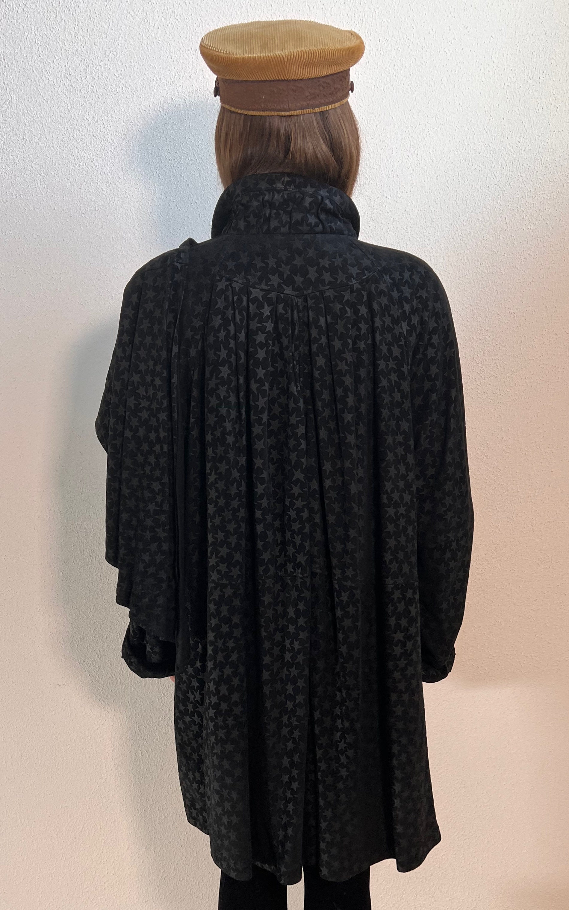 Parka vintage in pelle scamosciata con stella