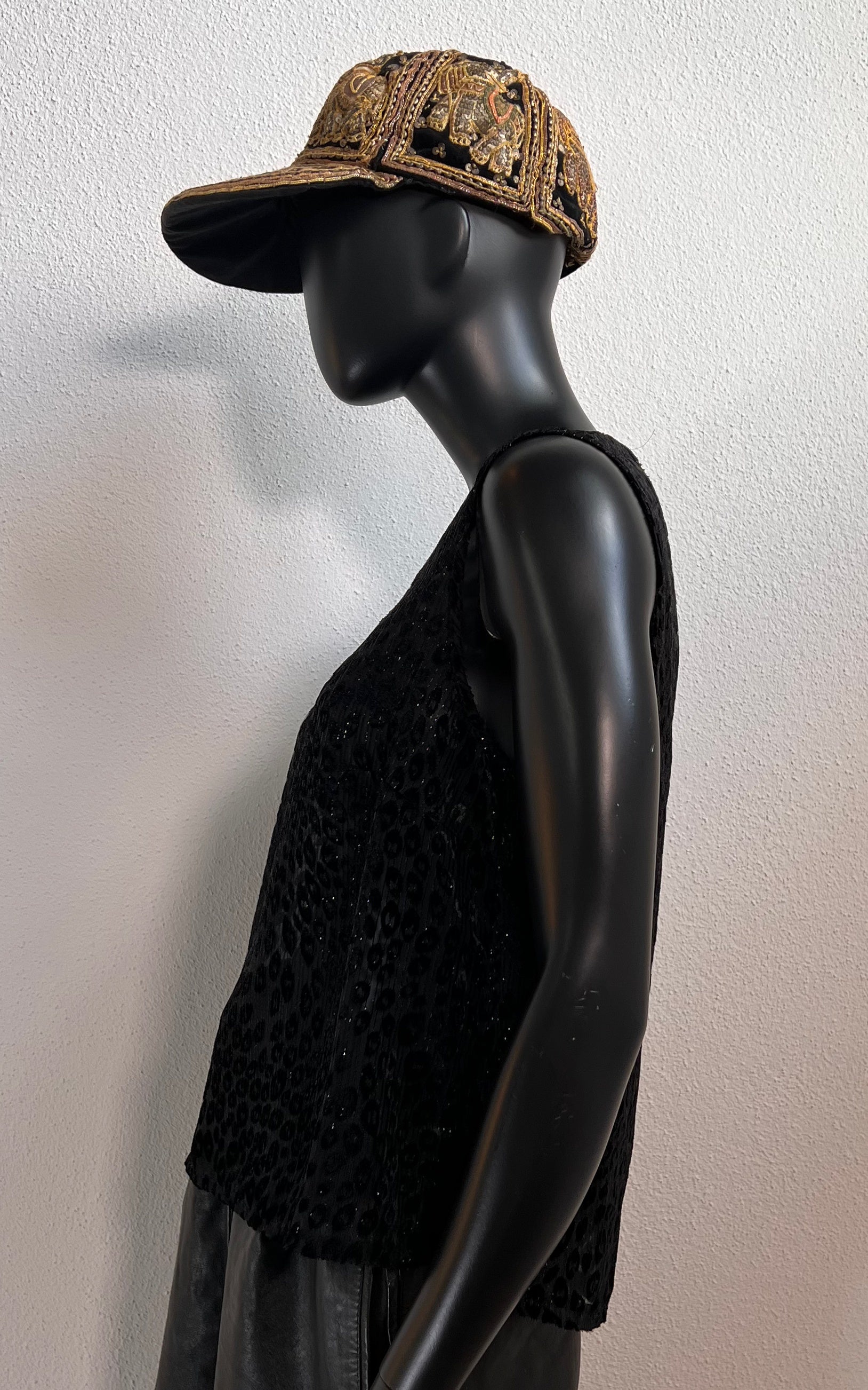 Top leopardato vintage bruciato