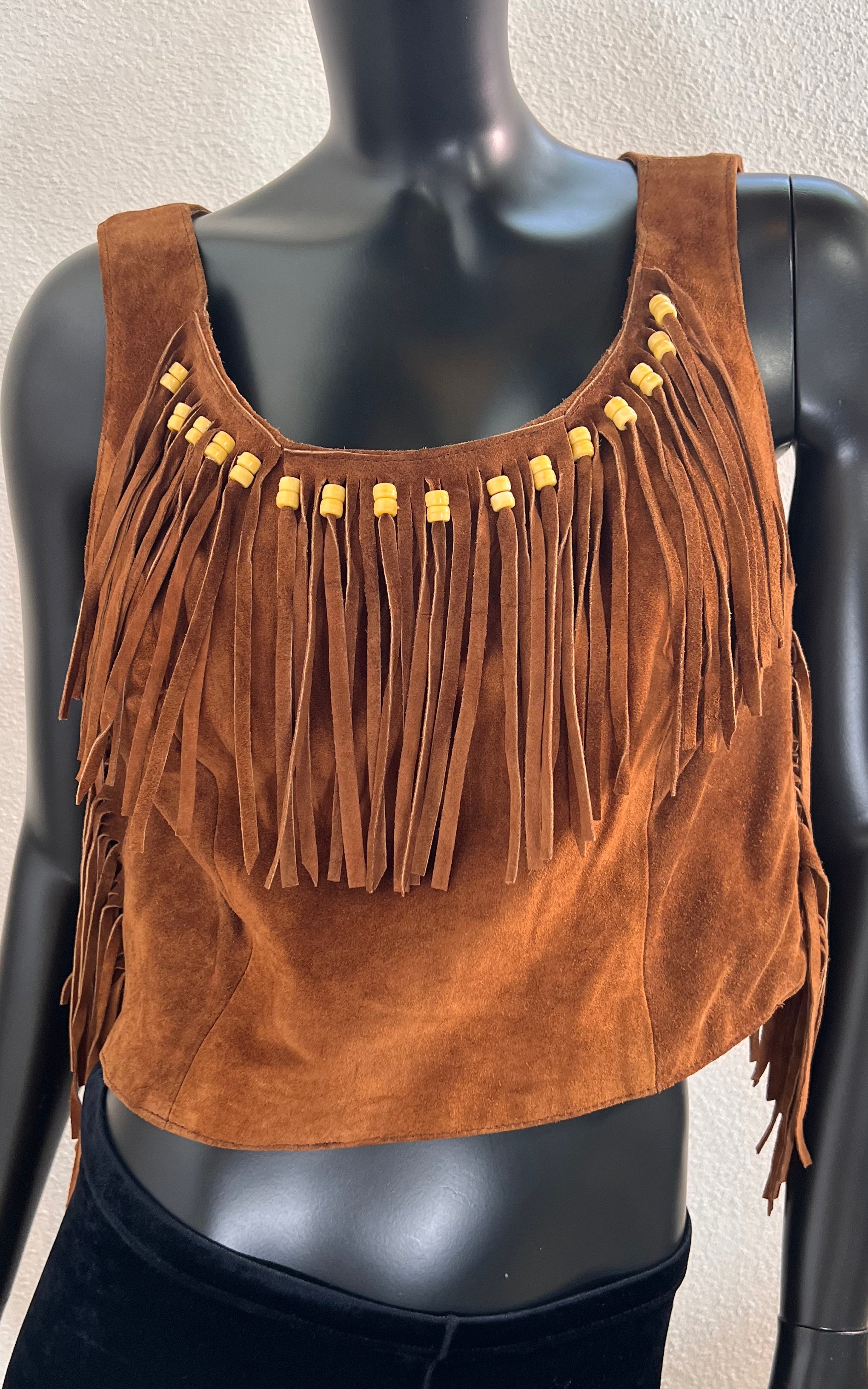 Vintage Fringed Suede Top