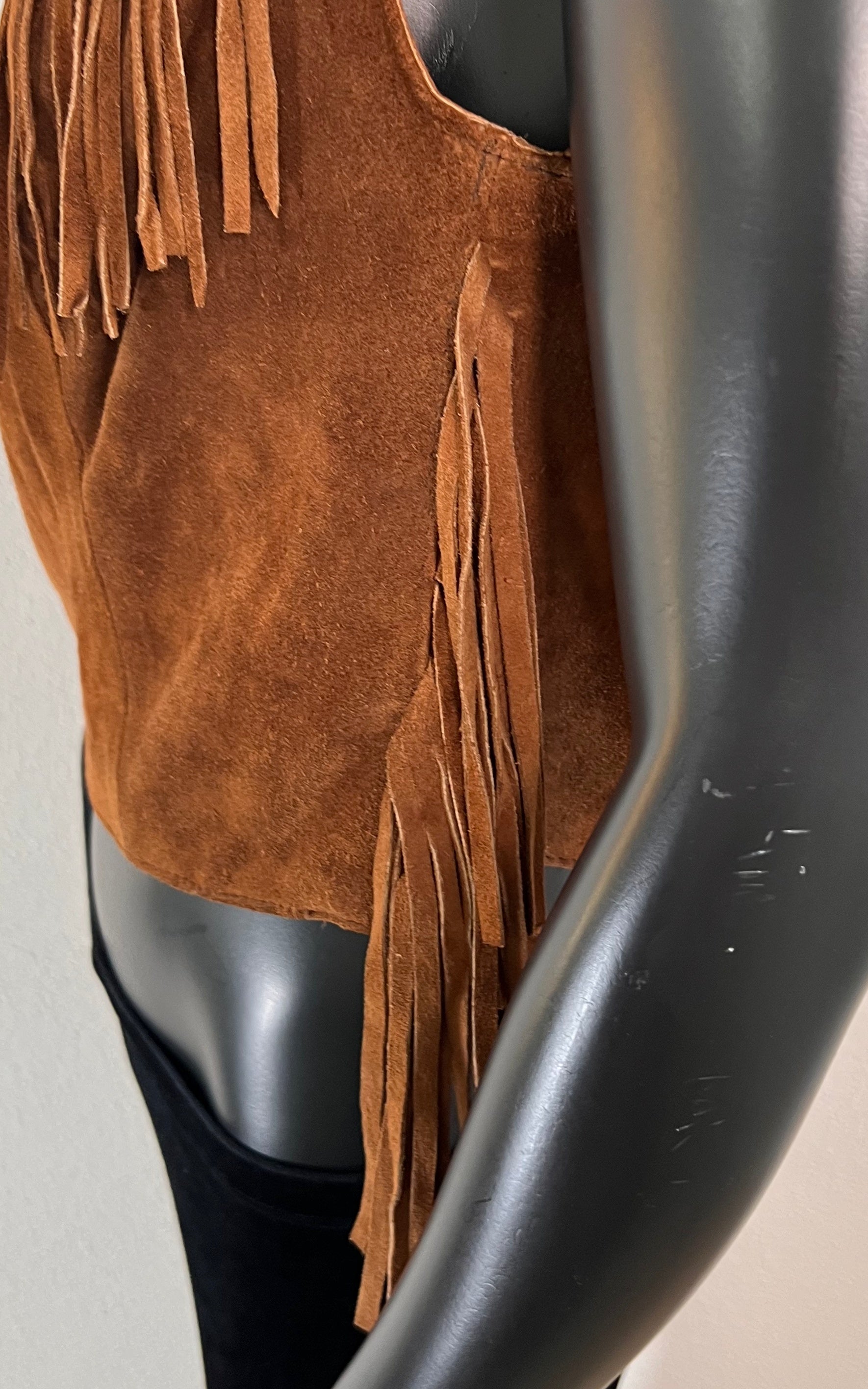 Vintage Fringed Suede Top