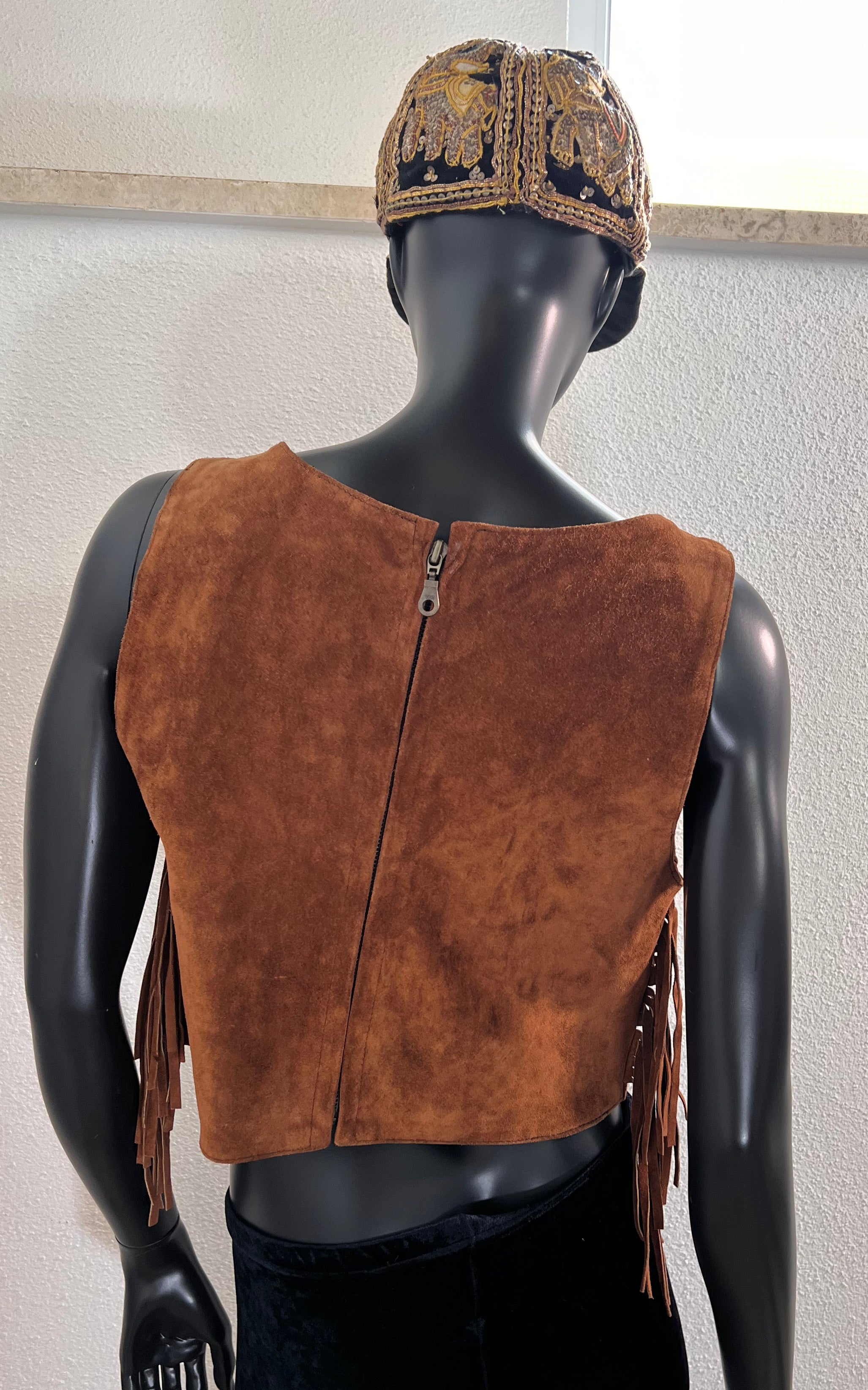 Vintage Fringed Suede Top