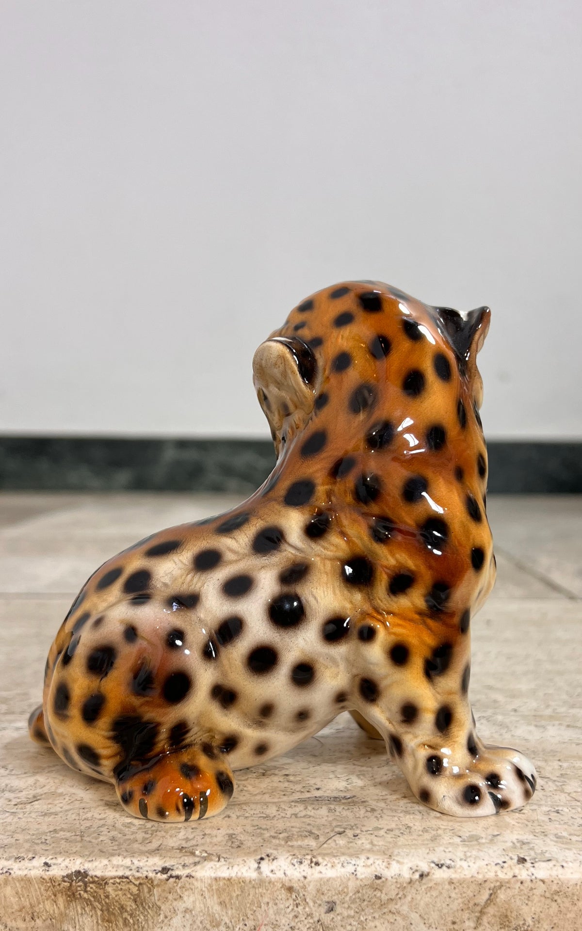 1970s Ronzan Ceramic Leopard Figurine – Made in Italy 1571 A