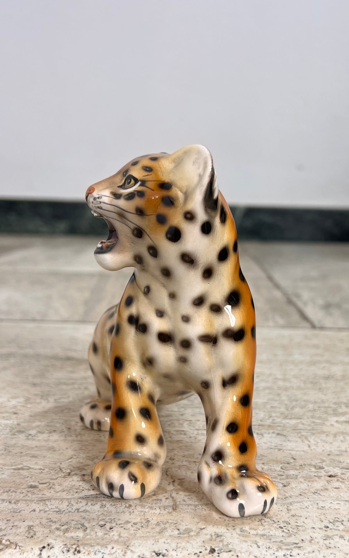 1970s Ronzan Ceramic Leopard Cub – Made in Italy