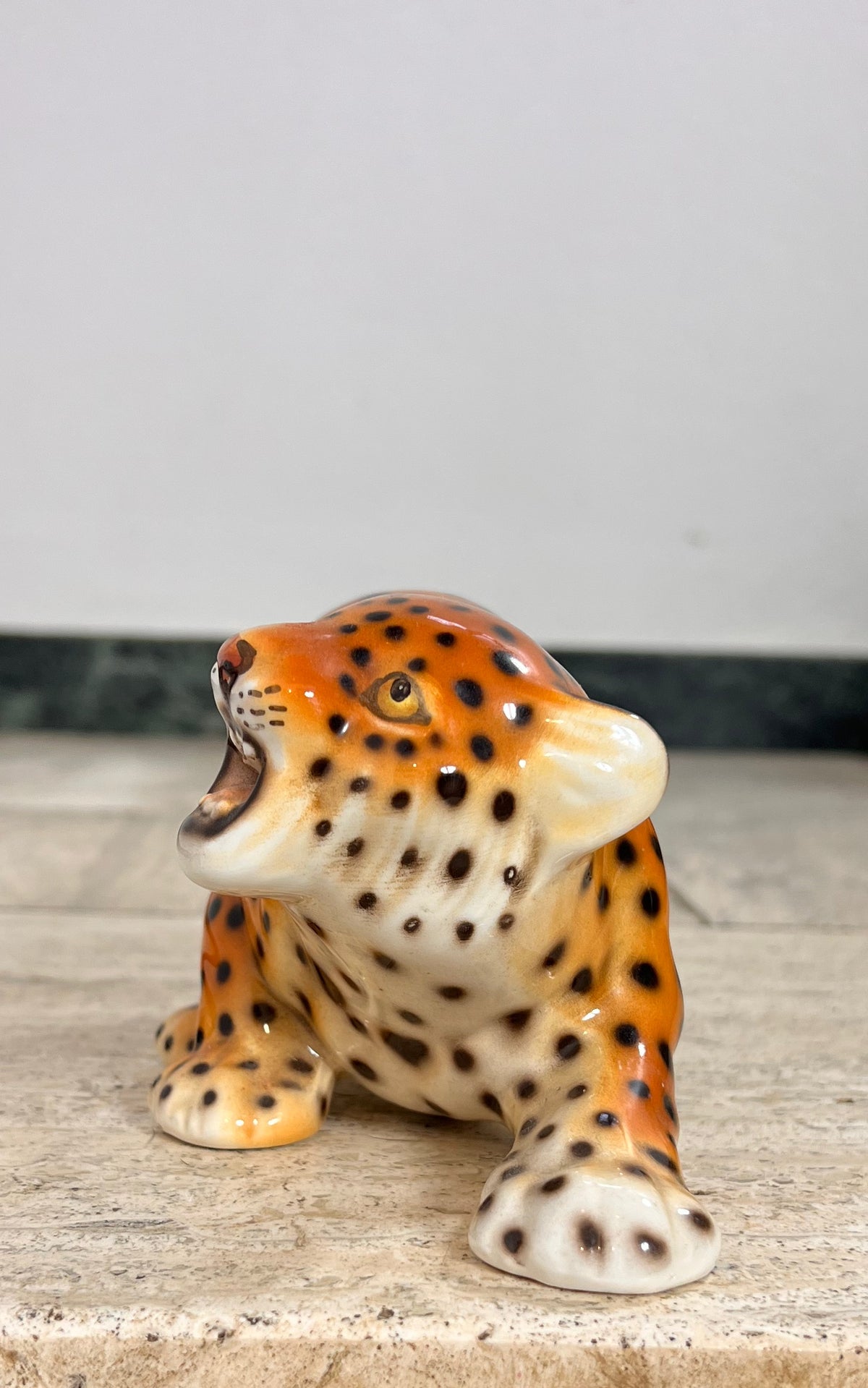 1970s Ceramic Leopard Figurine