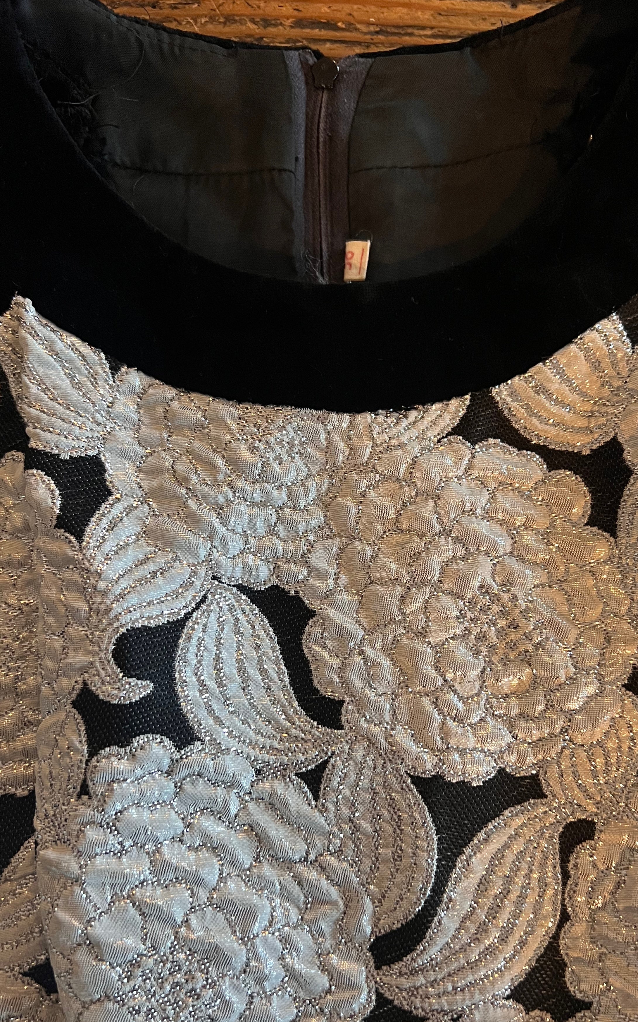 Vintage 70s Velvet Brocade Dress