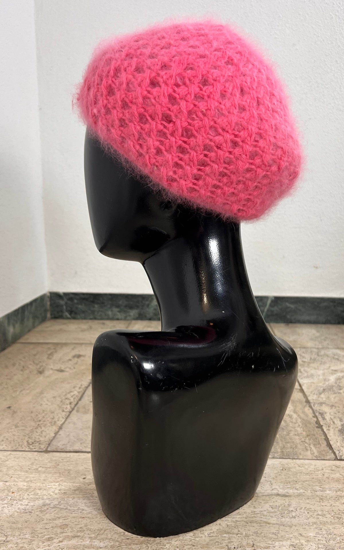 Vintage Yessica Pink Angora Blend Beret