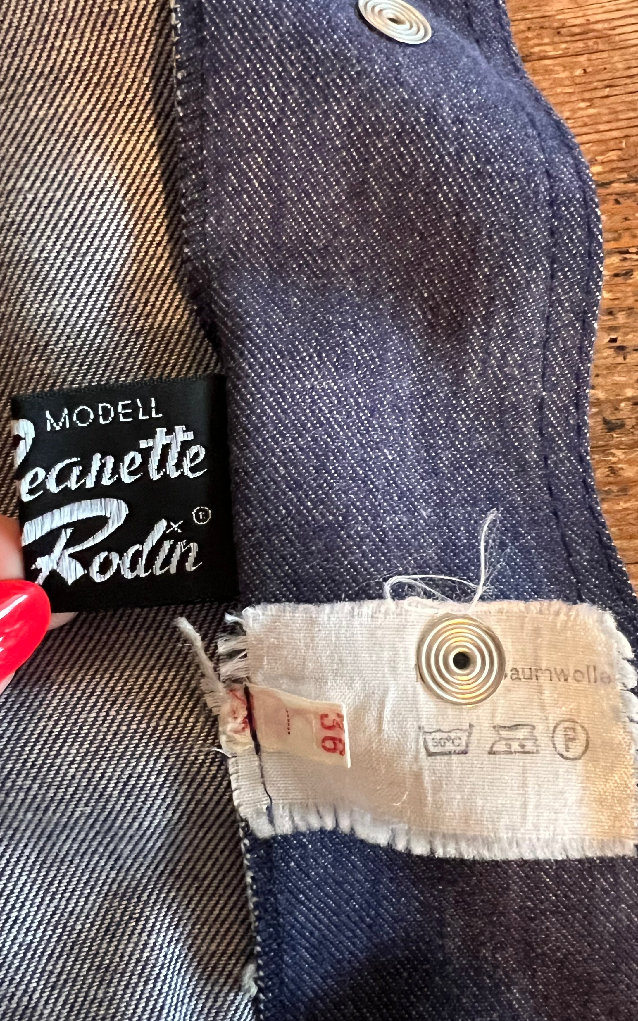 Vintage 70s Janette Rodin Denim Flower Set