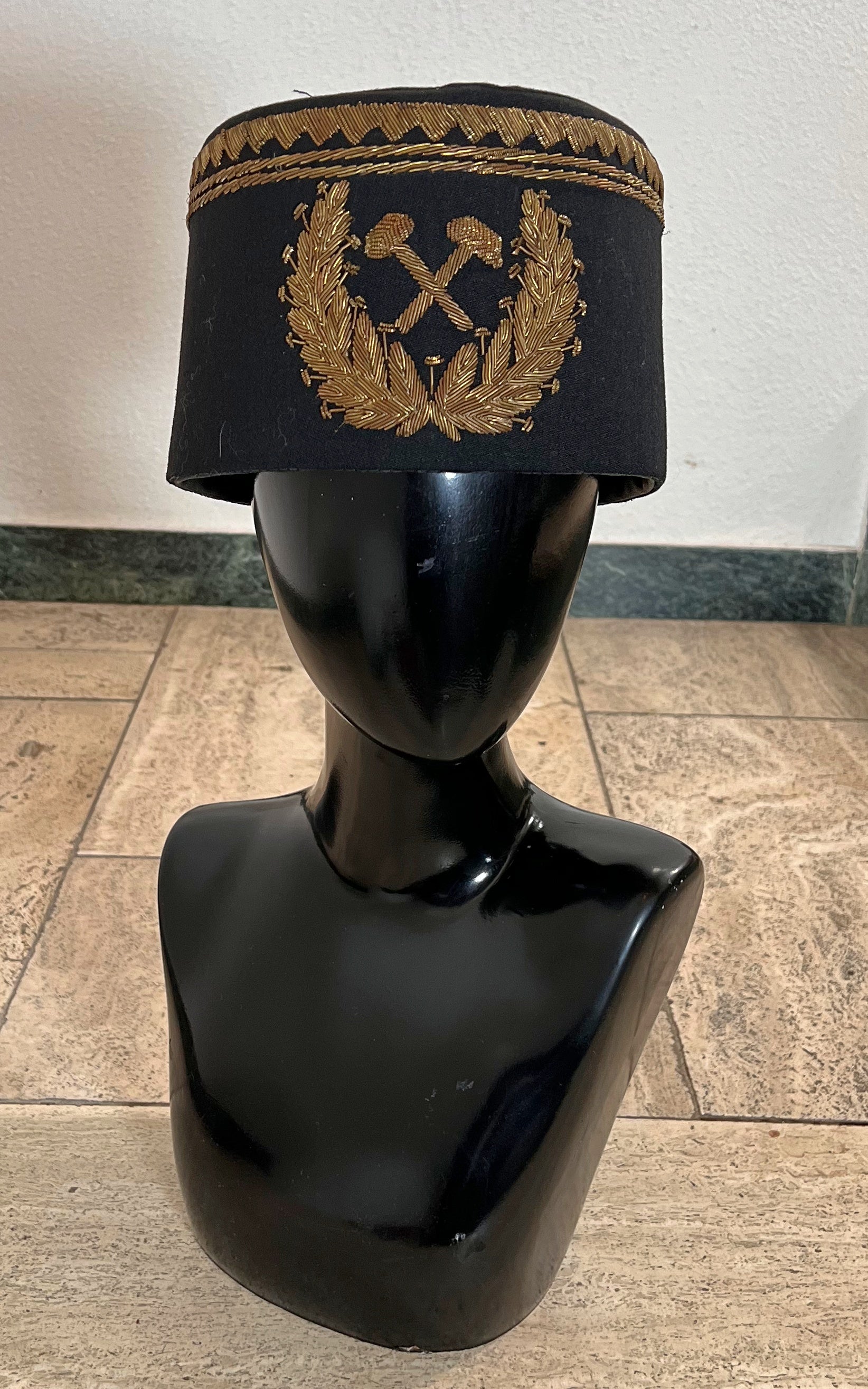 Antique Mine Workers Pill Box Hat