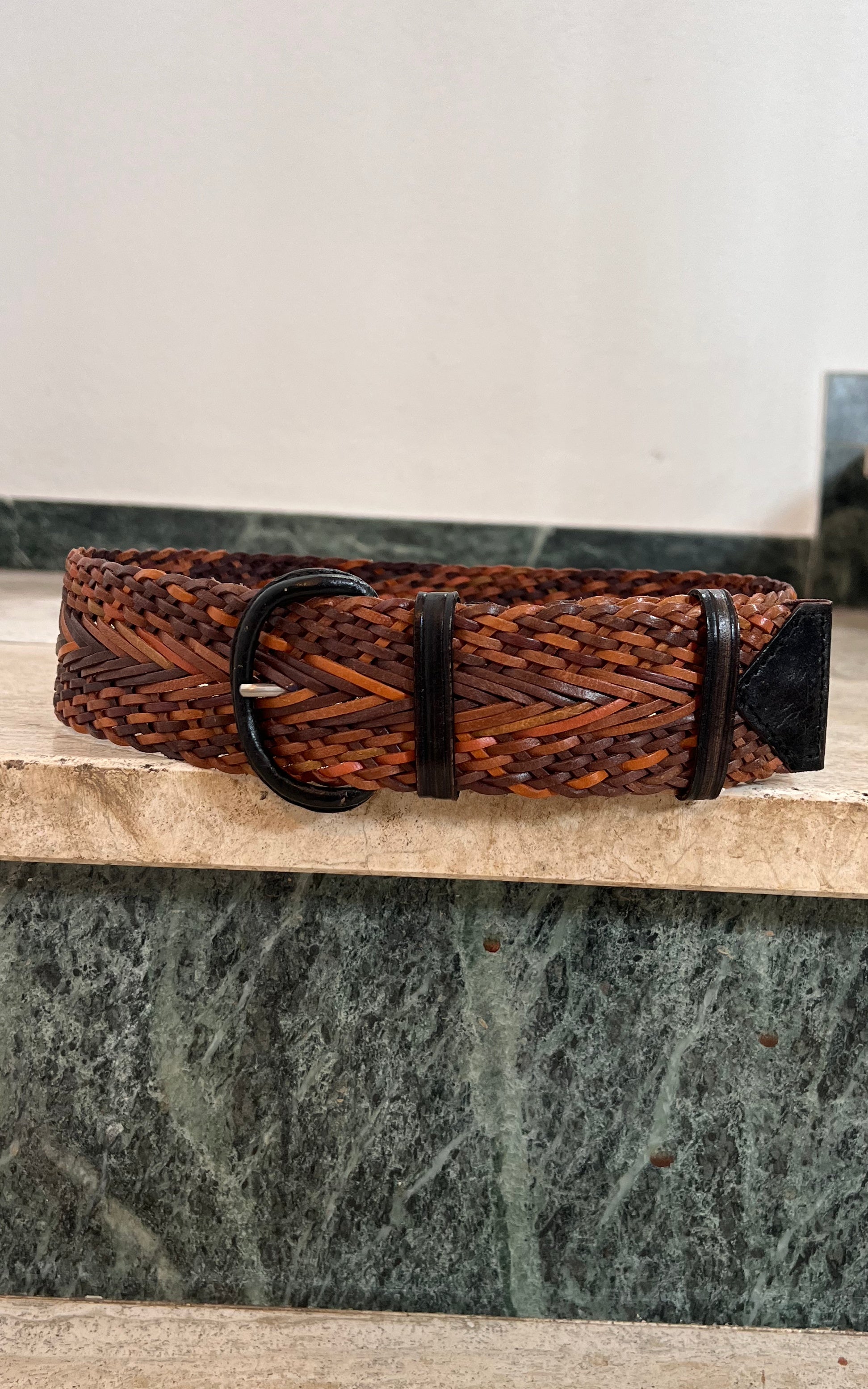 Vintage Braided Leather Belt