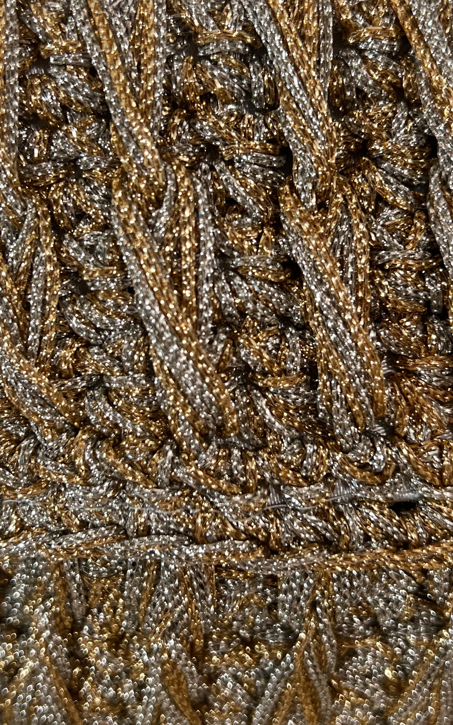 Vintage 60s Metallic Yarn Bag