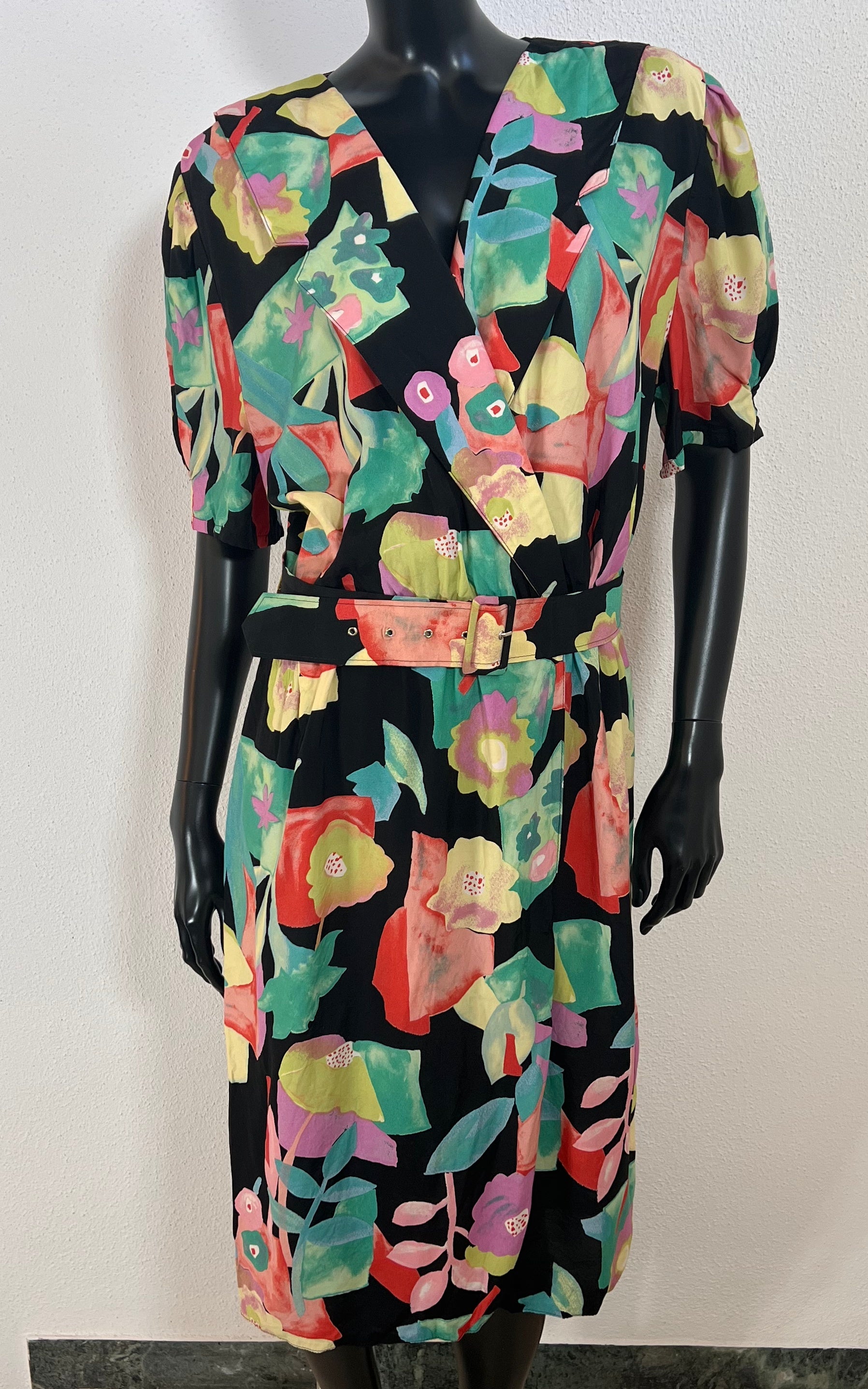 Vintage Crazy Pattern 90s Dress