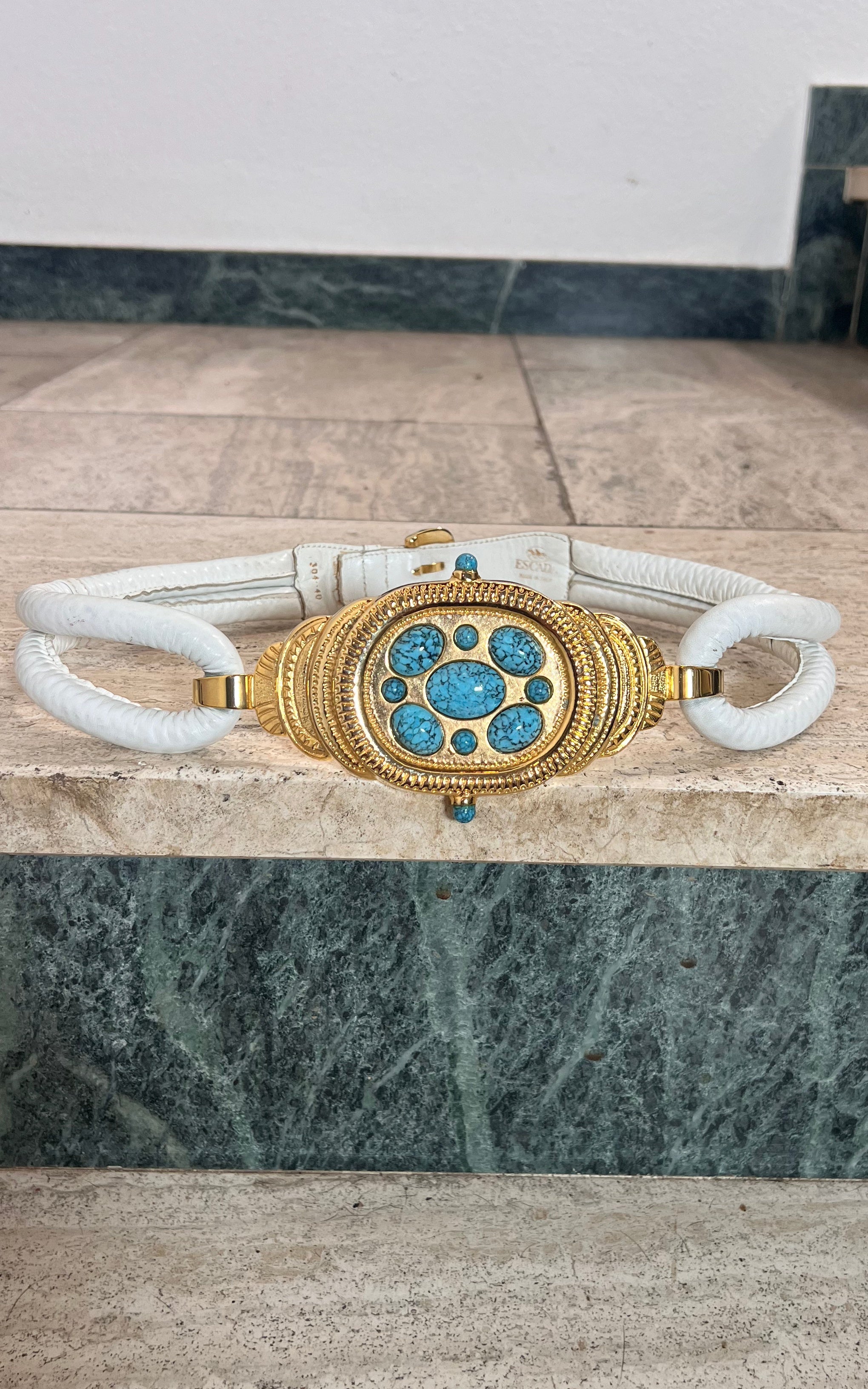 Vintage Escada Belt with turquoise Stones