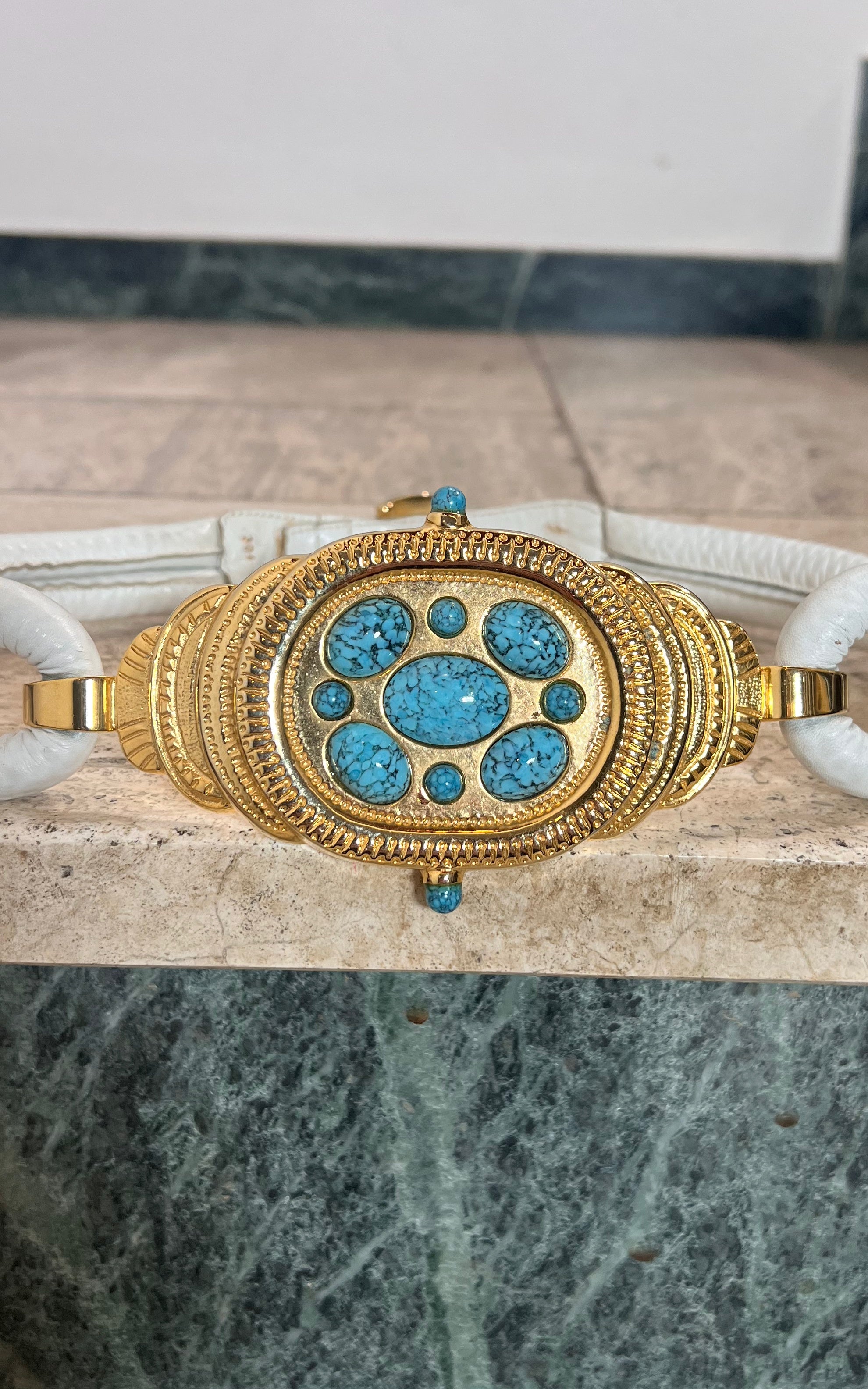 Vintage Escada Belt with turquoise Stones