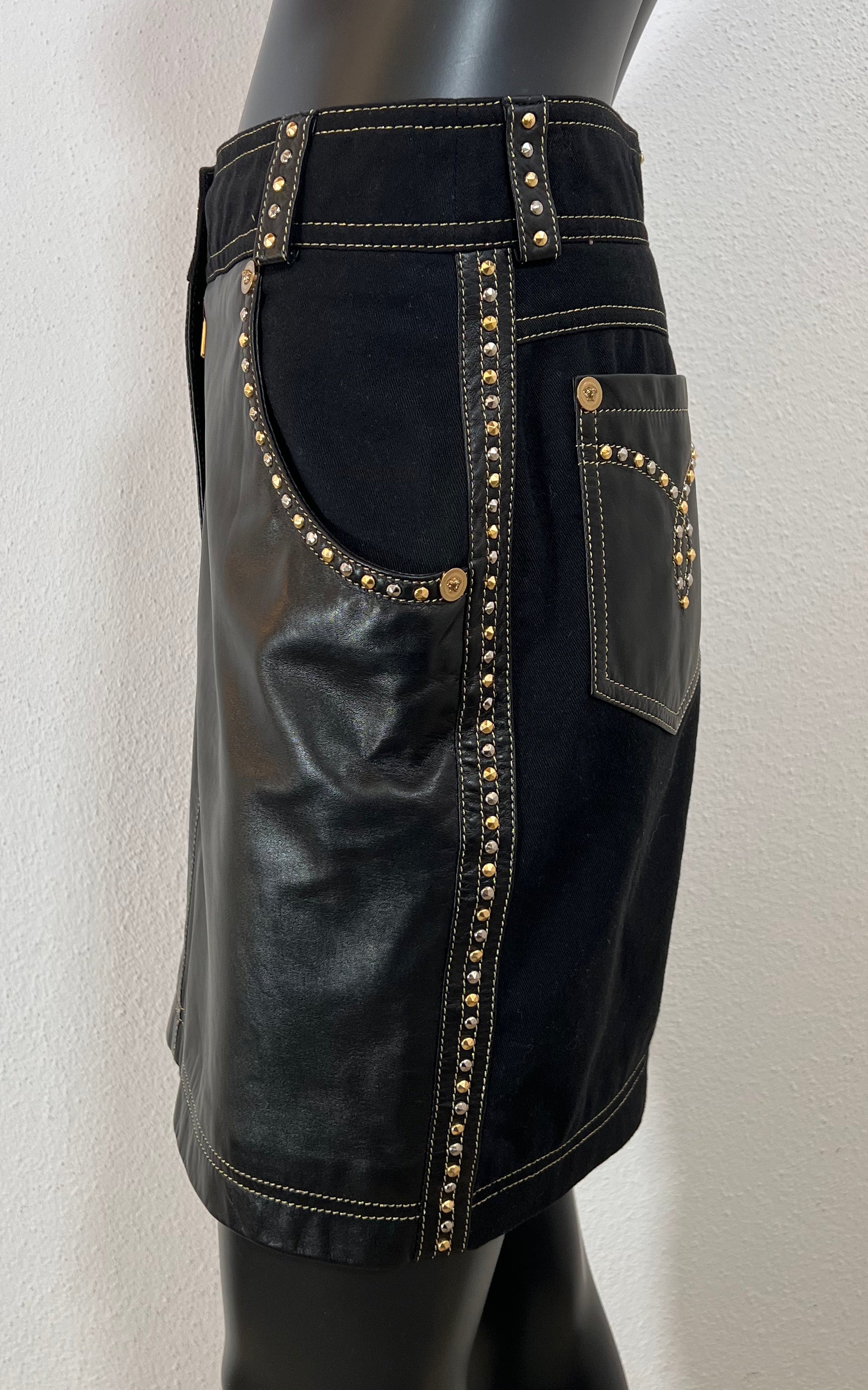 Vintage Gianni Versace Leather Skirt