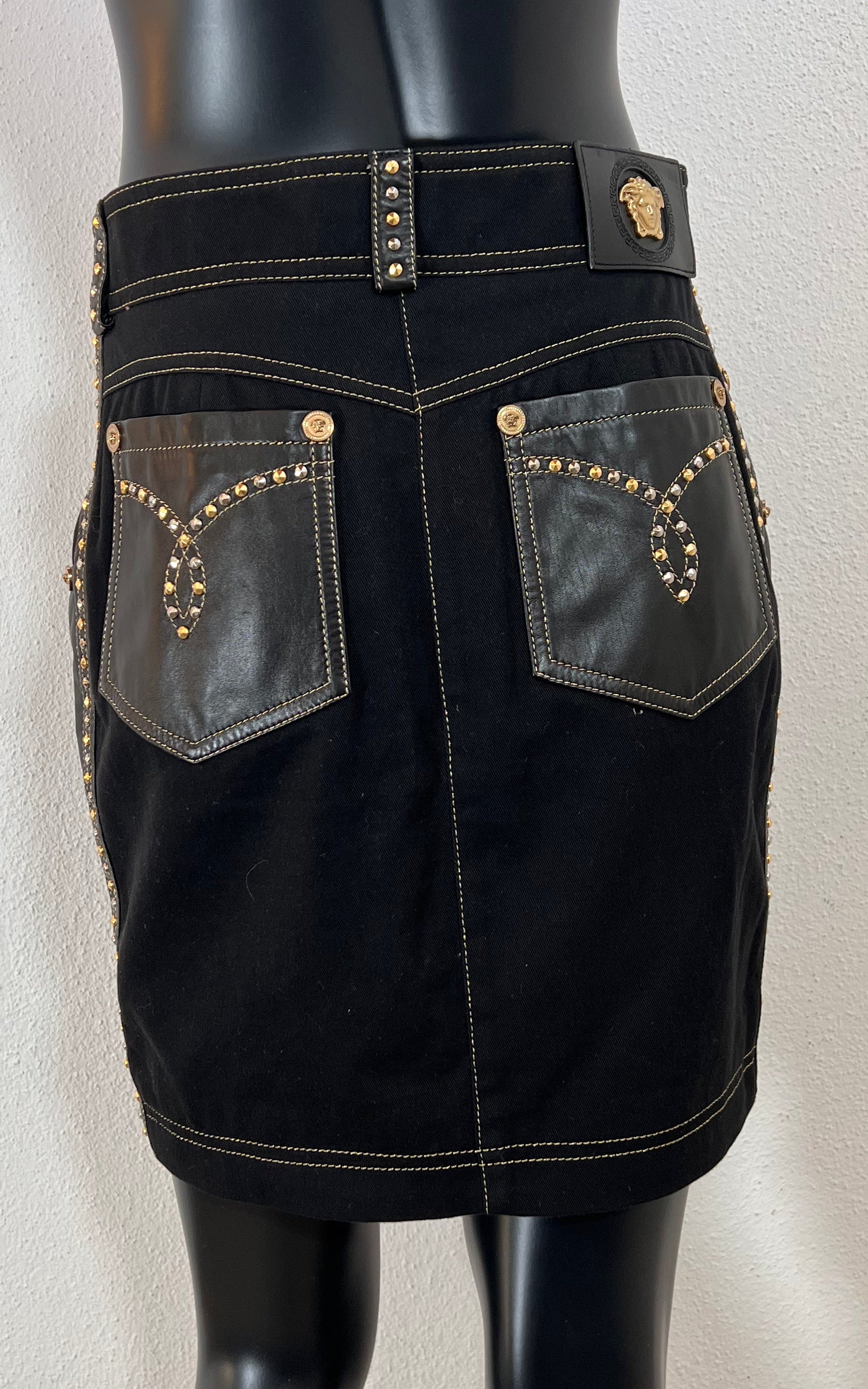 Vintage Gianni Versace Leather Skirt