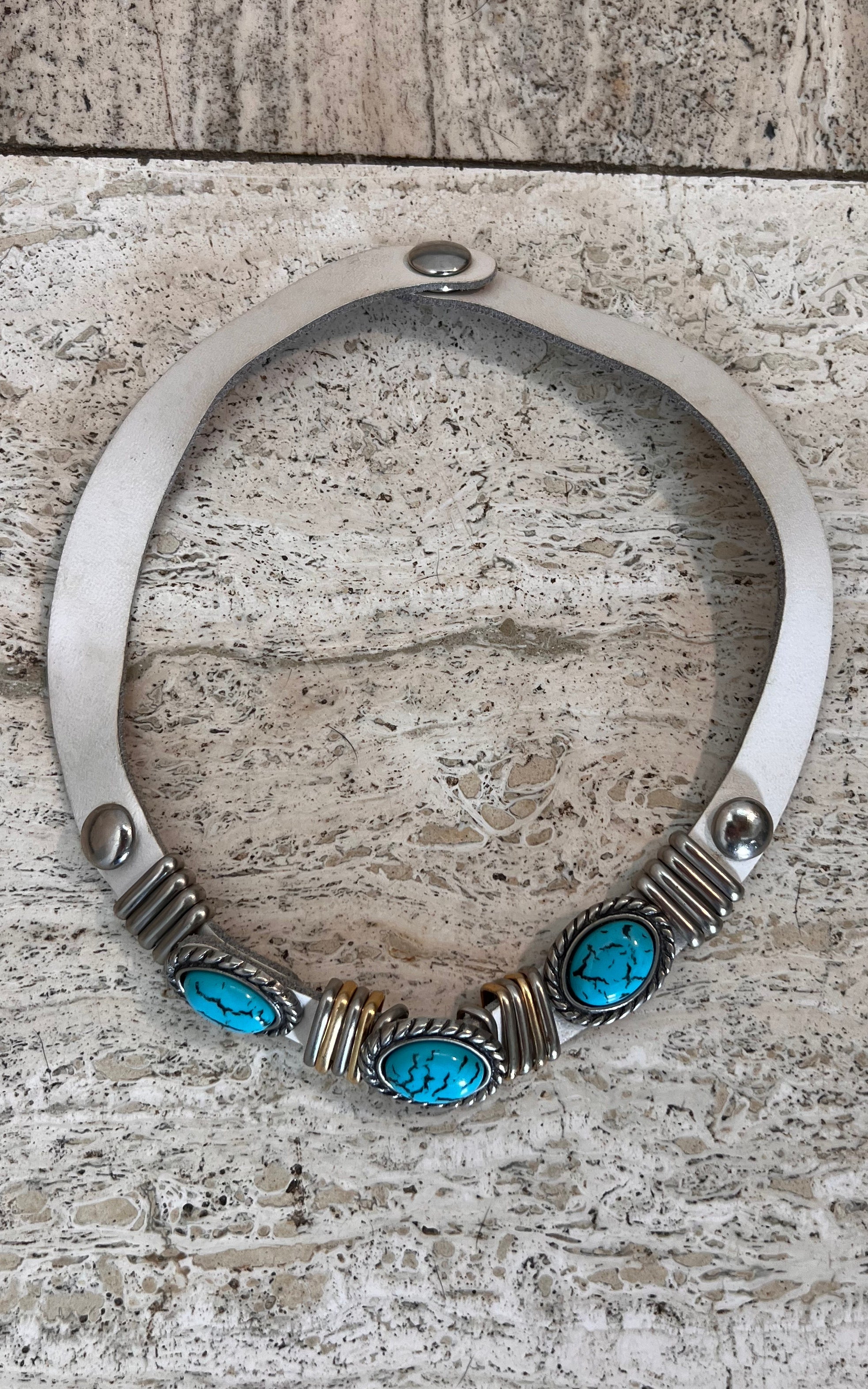 Vintage 80s Leather Necklace