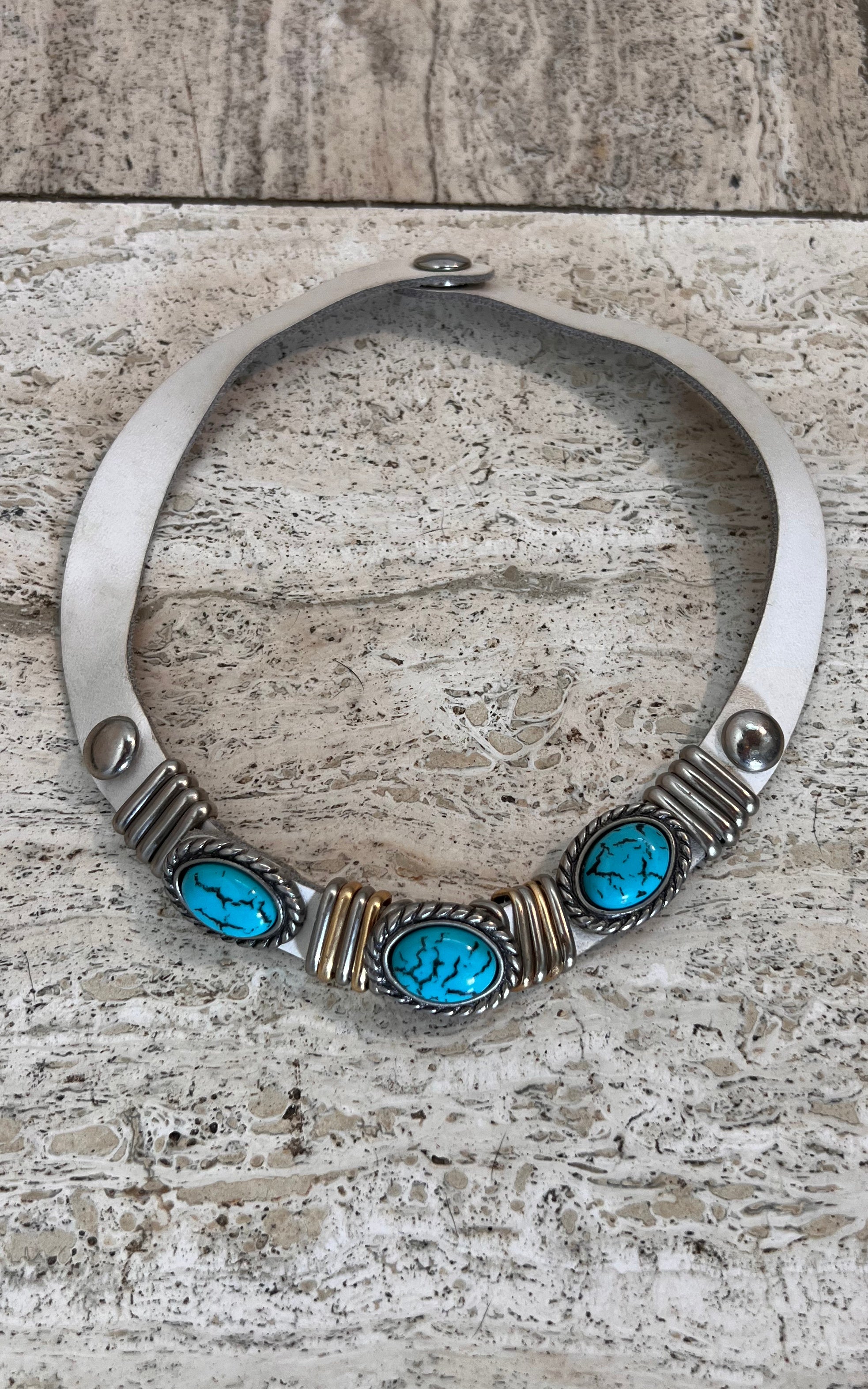 Vintage 80s Leather Necklace