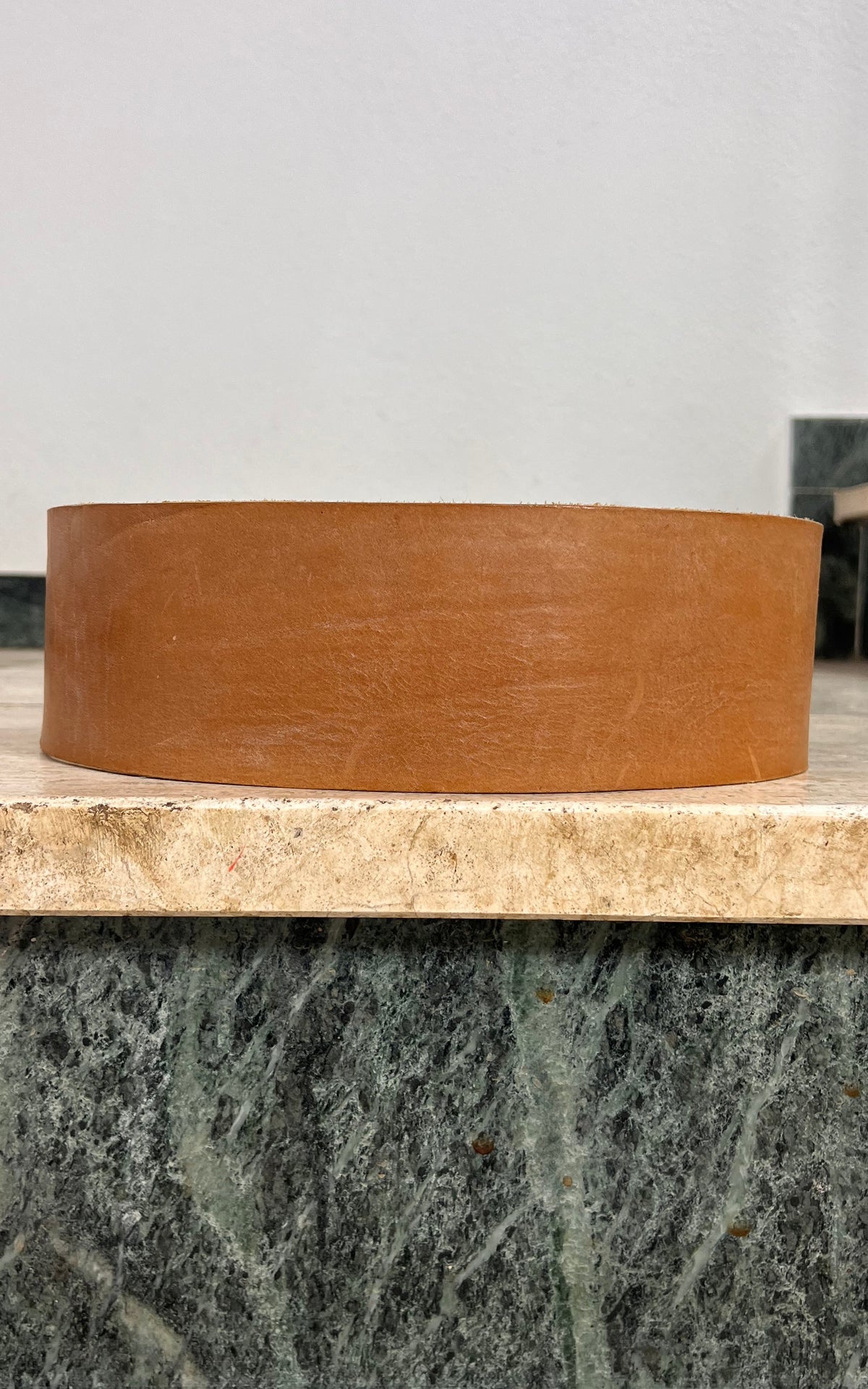 Vintage Wide Tan Leather Waist Belt – Minimalist Statement Belt