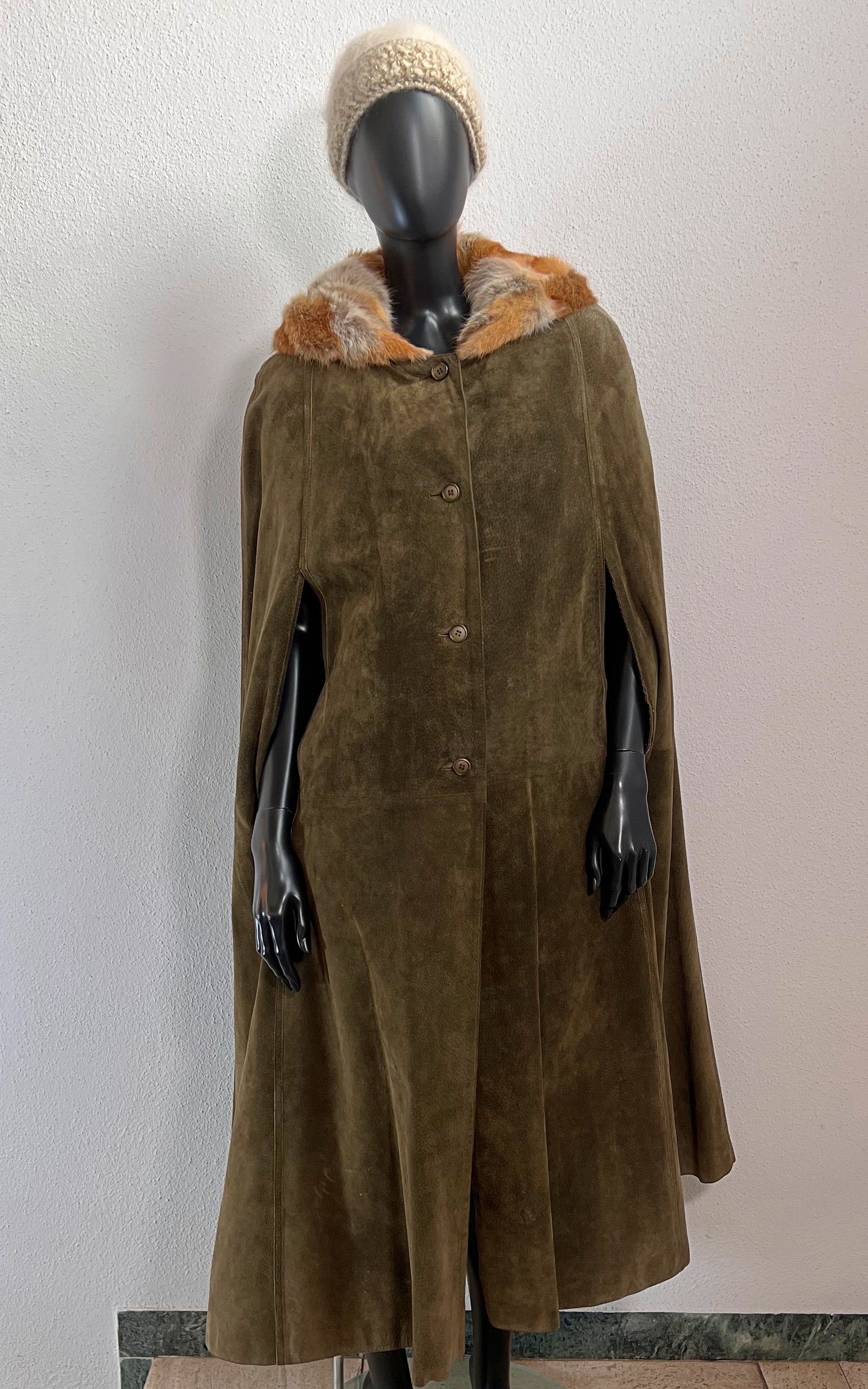Vintage 70s Suede Cape