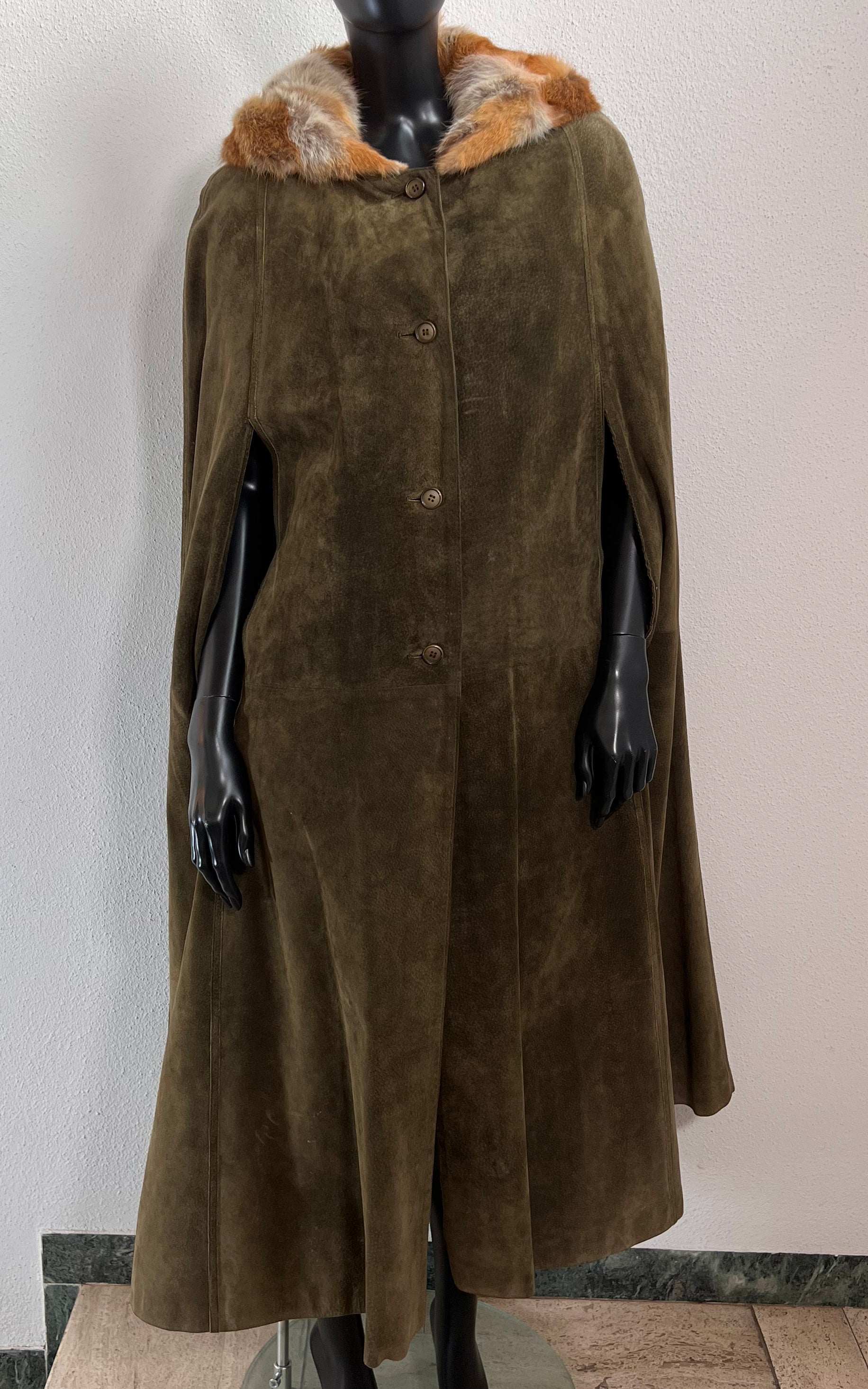 Vintage 70s Suede Cape