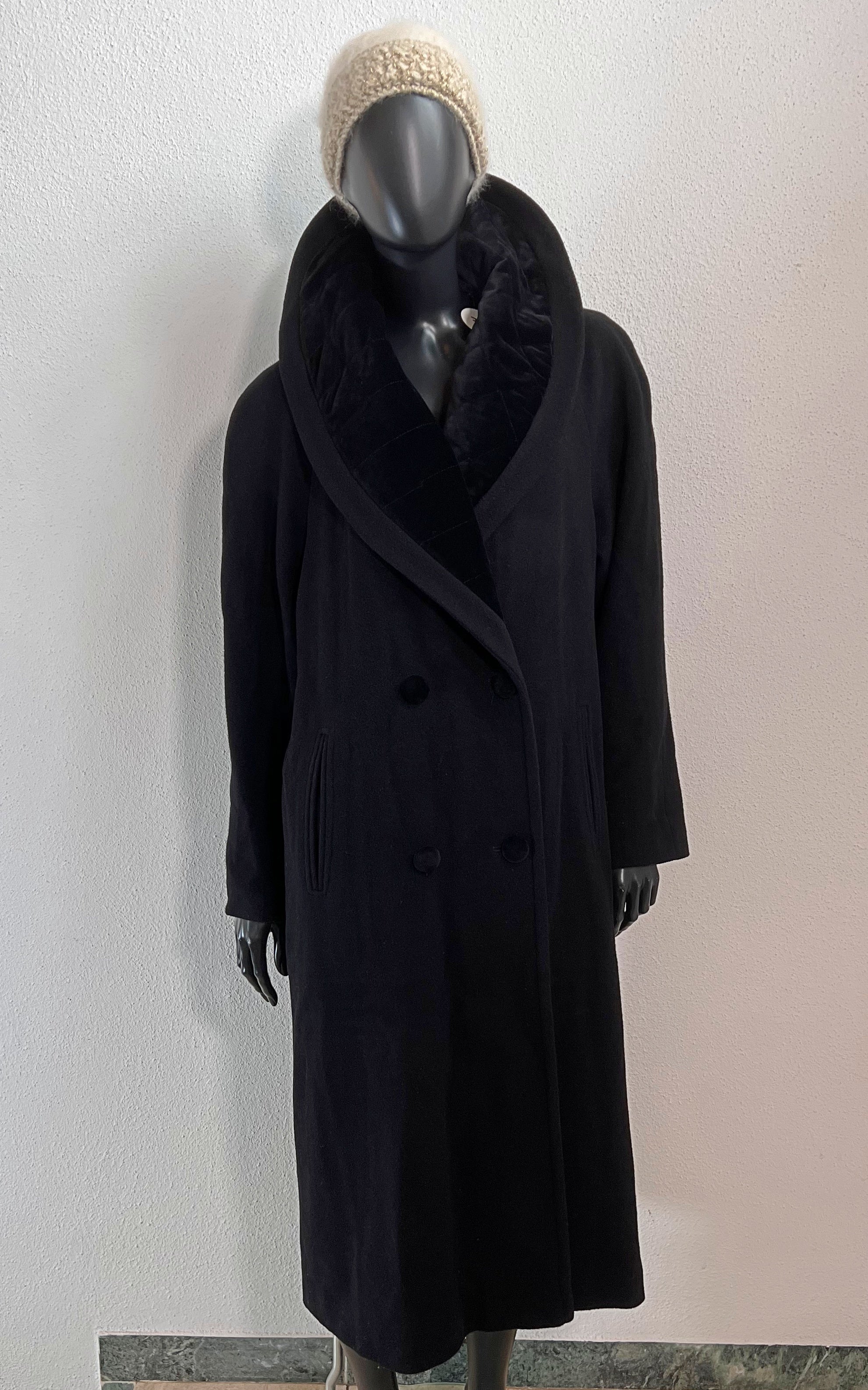 Vintage 90s Big Collar Wool Coat